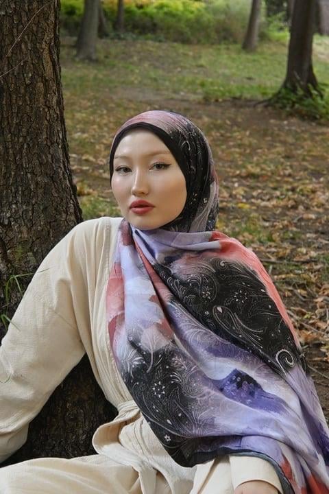 Comfy Asel Desen Şal - Siyah