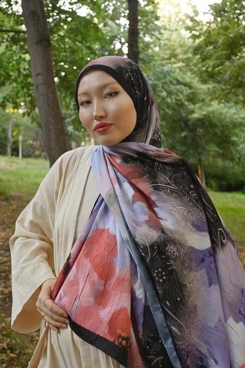 Comfy Asel Desen Şal - Siyah