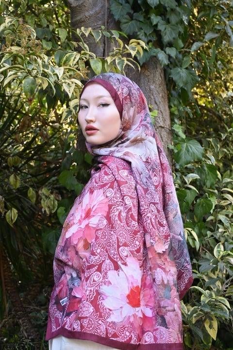 Comfy Firdevs Desen Şal - Bordo