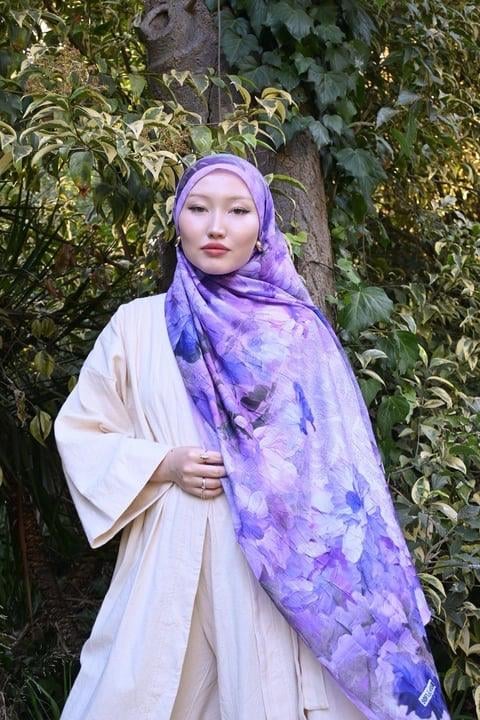 Comfy Firdevs Desen Şal - Lila