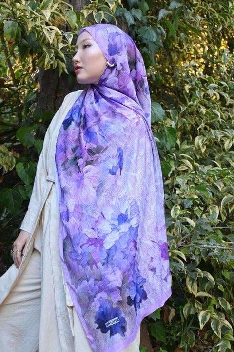 Comfy Firdevs Desen Şal - Lila