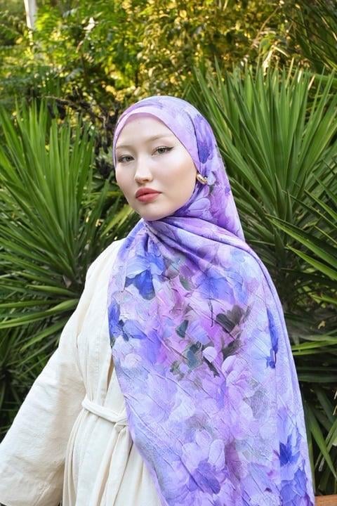 Comfy Firdevs Desen Şal - Lila