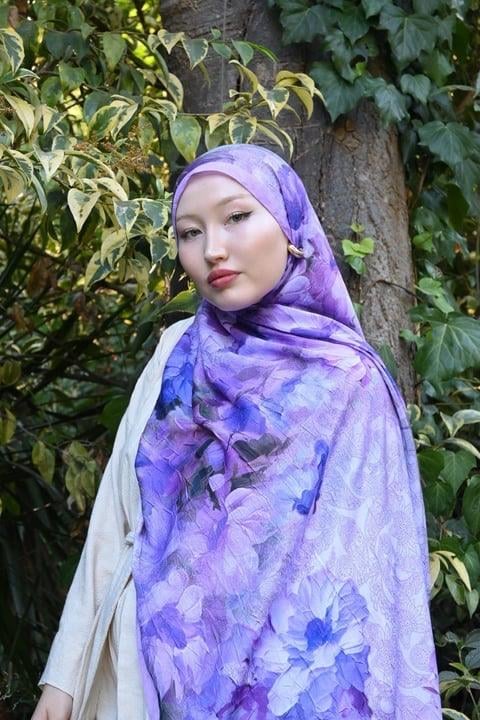 Comfy Firdevs Desen Şal - Lila