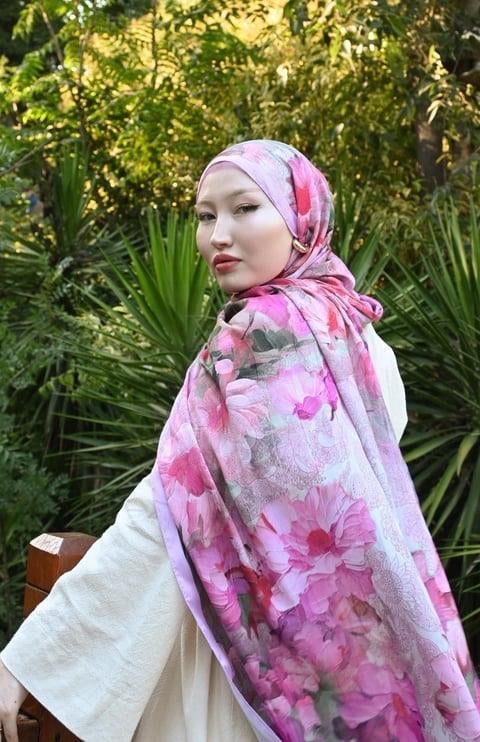 Comfy Firdevs Desen Şal - Pembe