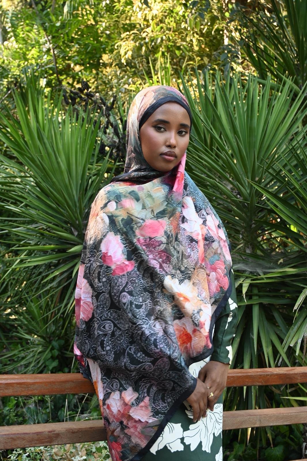 Comfy Firdevs Desen Şal - Siyah