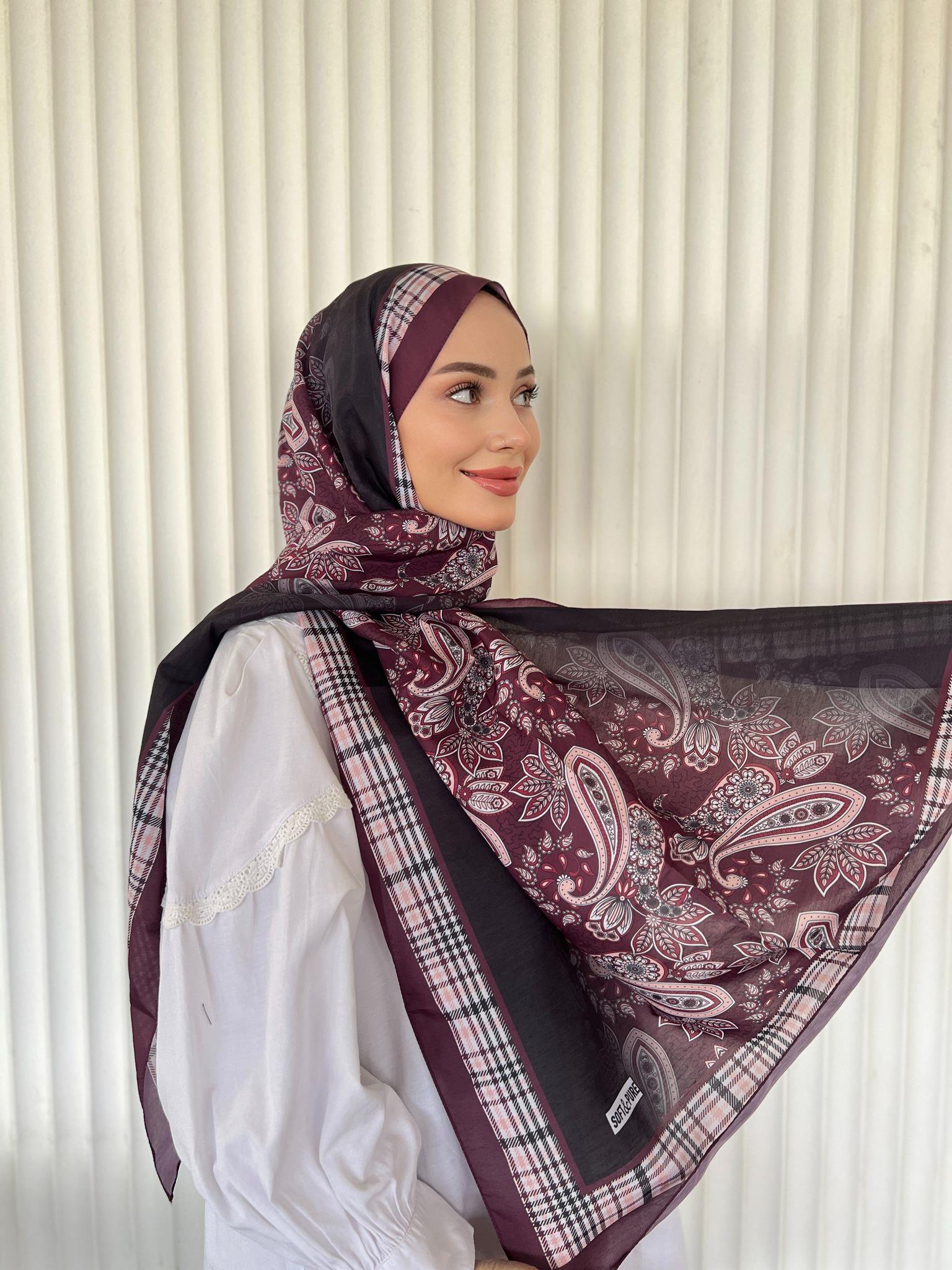 ETHNIC VUAL MOUSSE DESEN ŞAL – BORDO