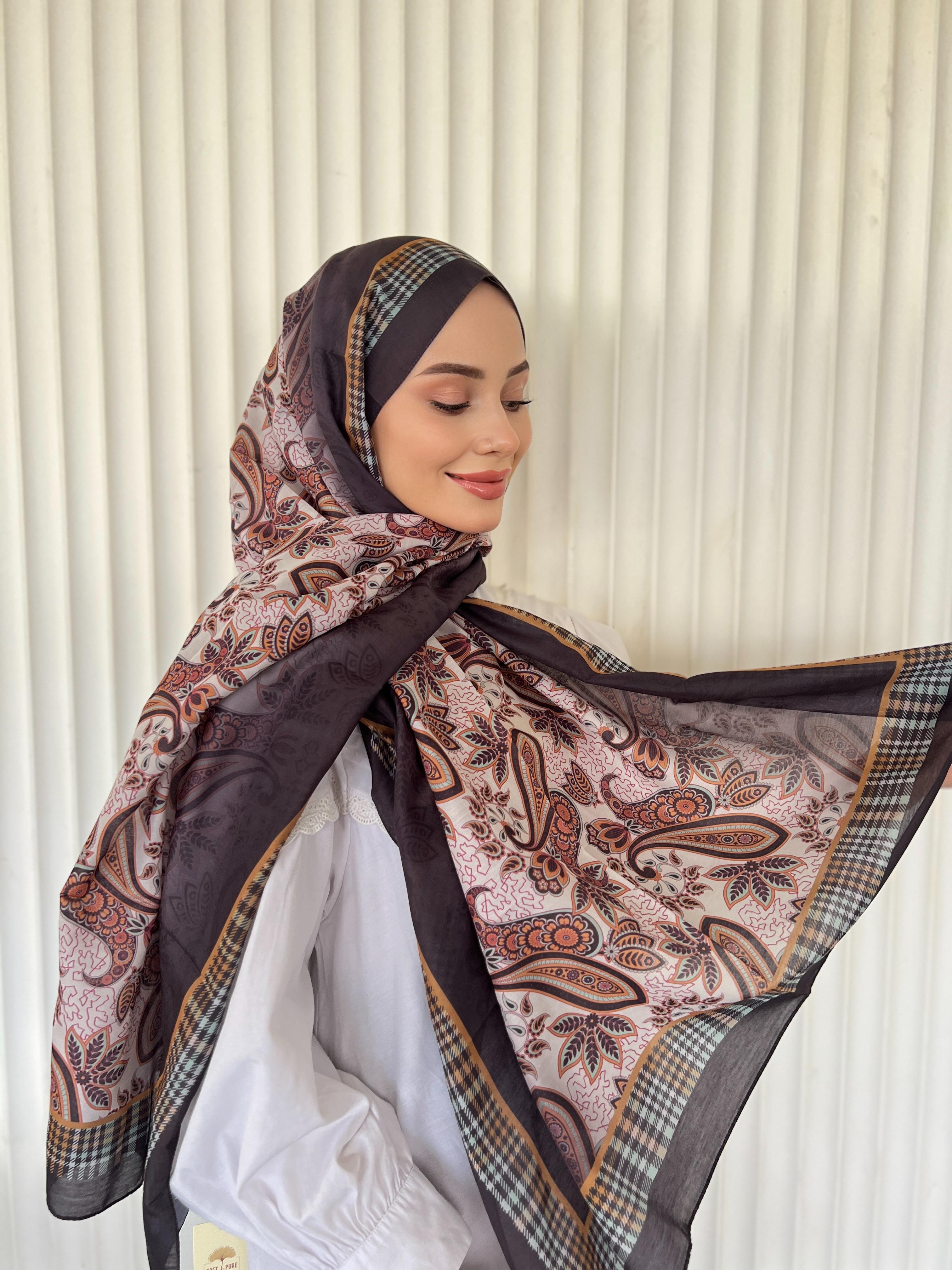 ETHNIC VUAL MOUSSE DESEN ŞAL – KARAMEL