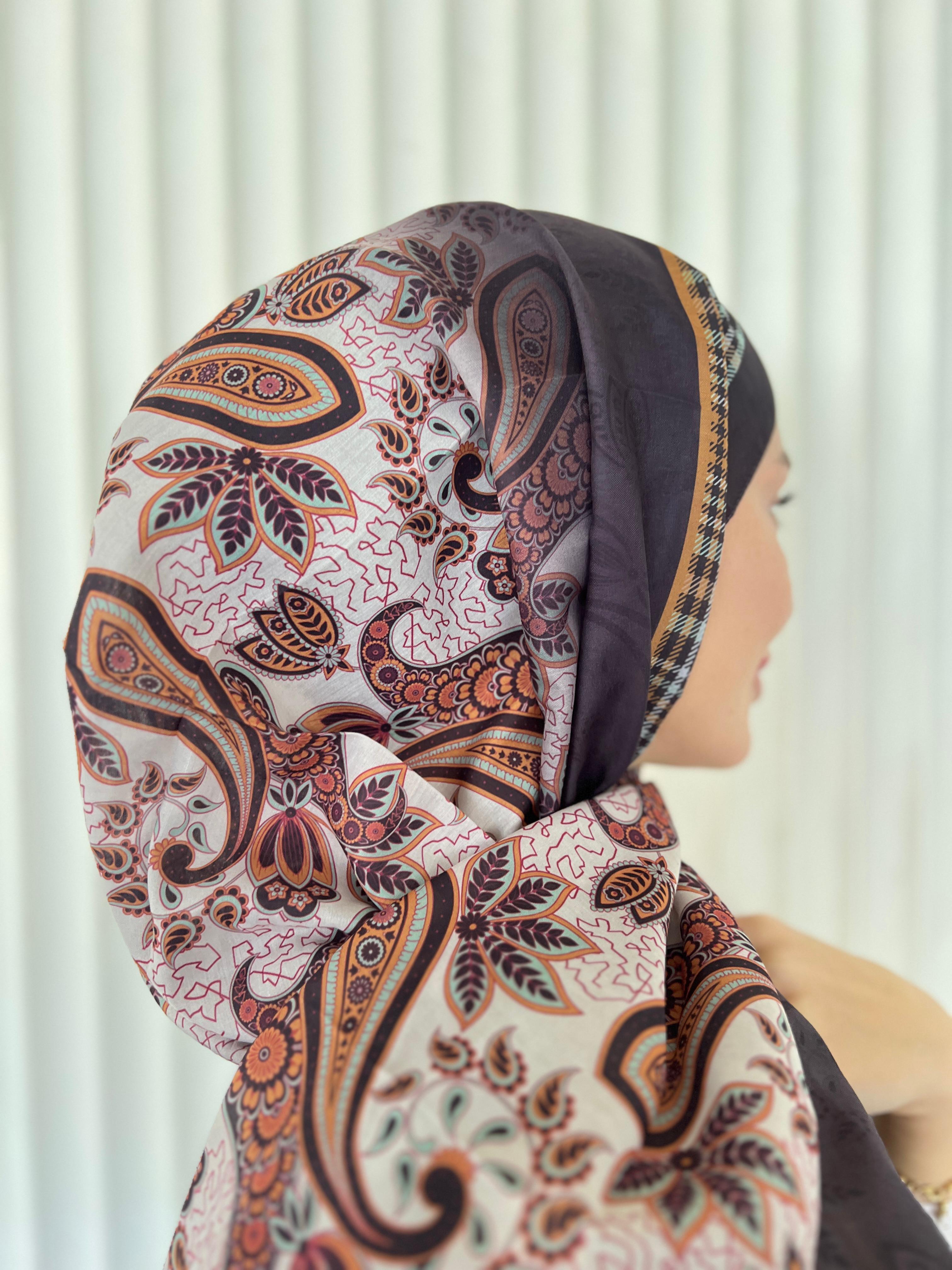 ETHNIC VUAL MOUSSE DESEN ŞAL – KARAMEL