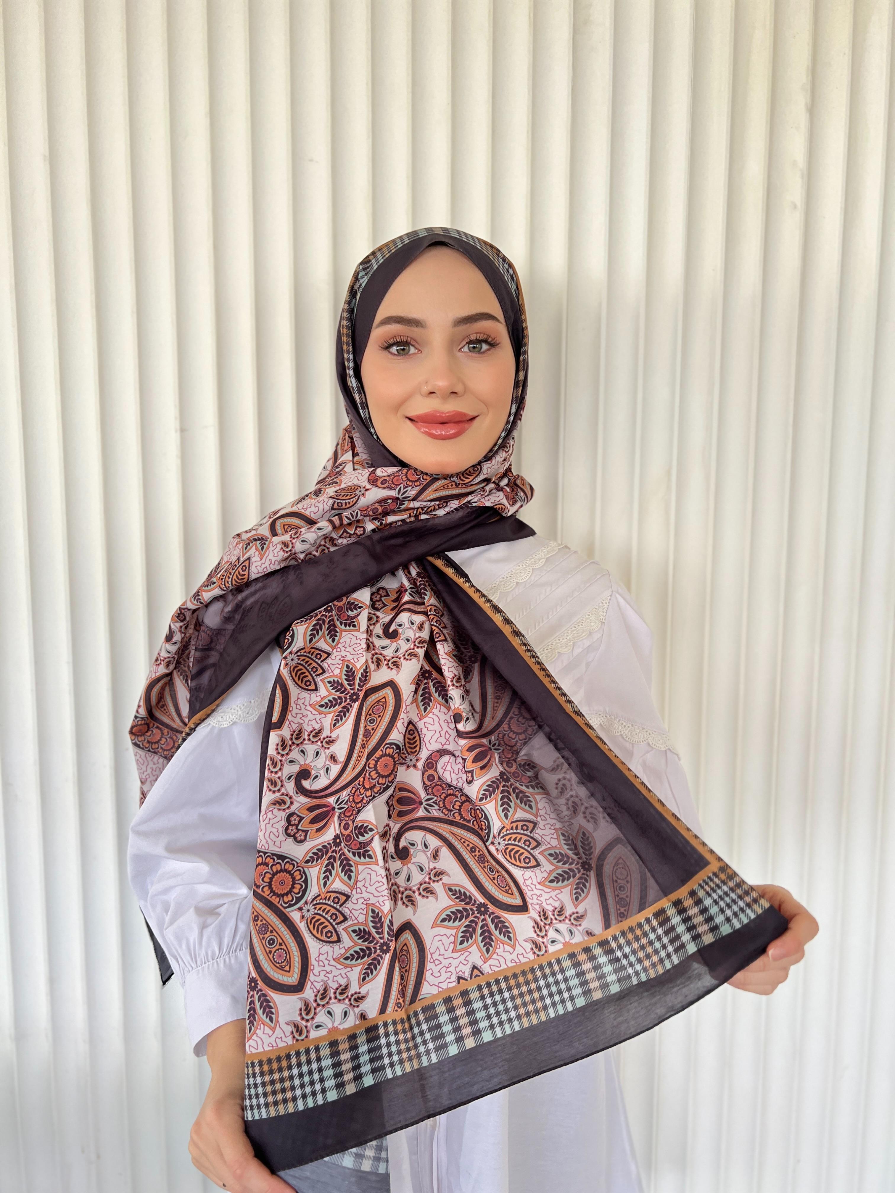 ETHNIC VUAL MOUSSE DESEN ŞAL – KARAMEL