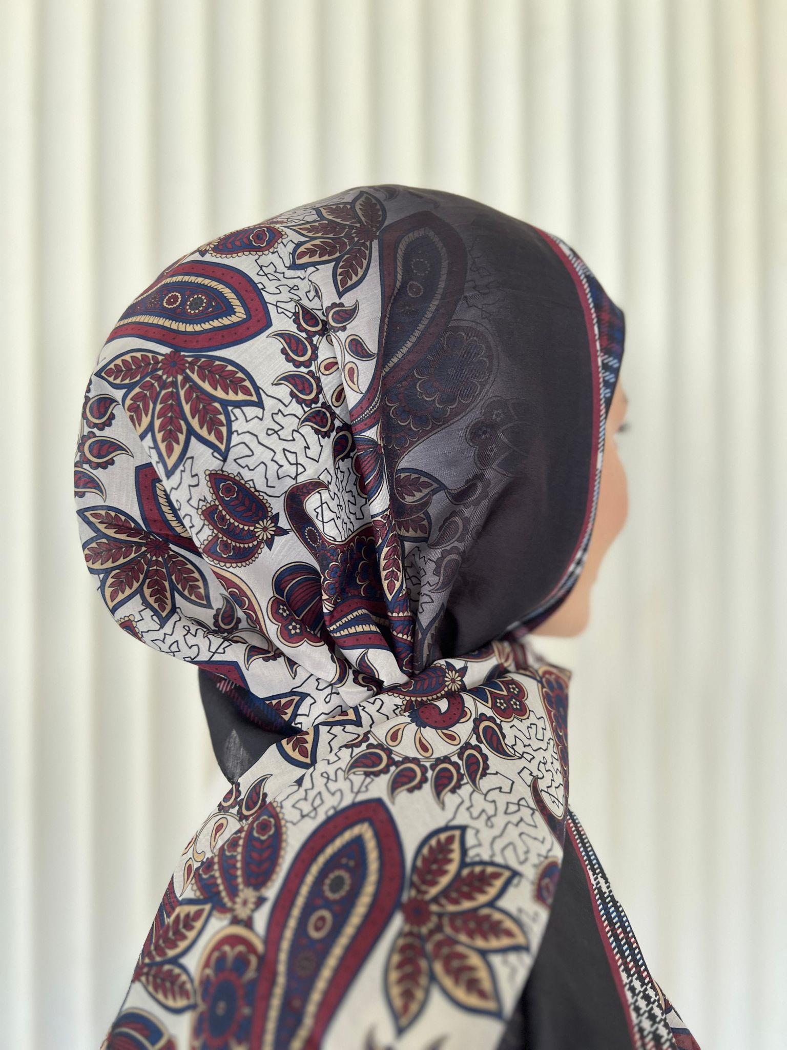 ETHNIC VUAL MOUSSE DESEN ŞAL – VİŞNE