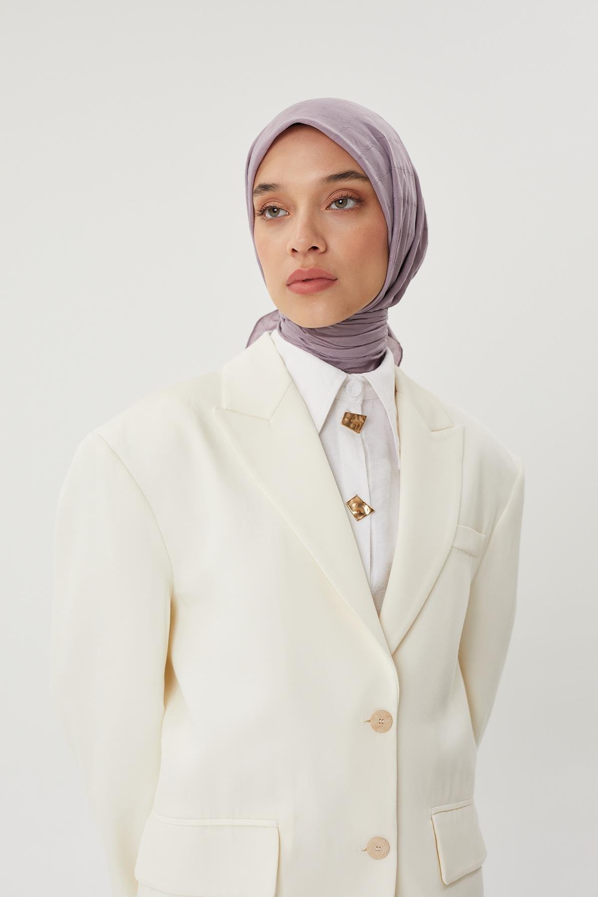 Lavanta Gri - Bambu Jakar Eşarp