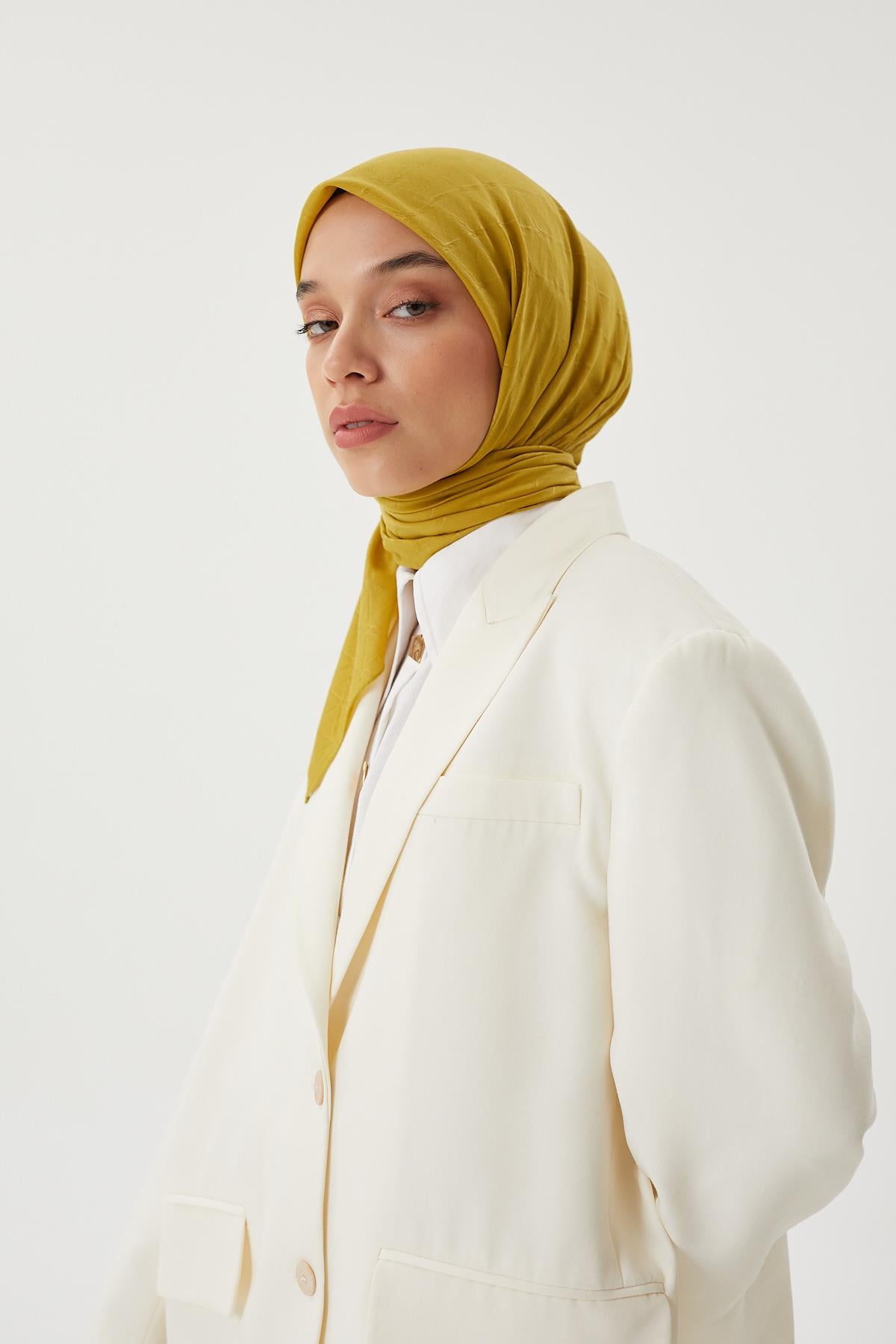 Olive Yeşili - Bambu Jakar Eşarp