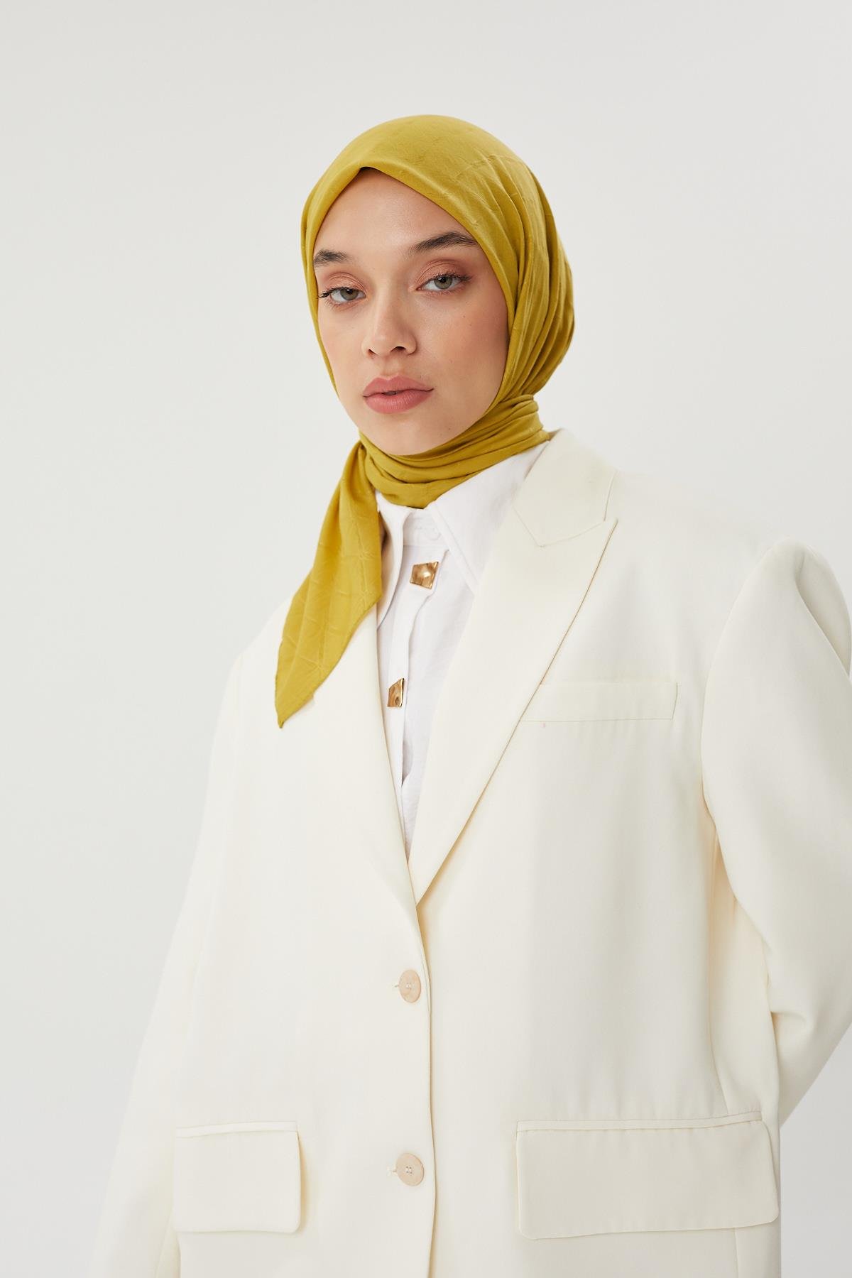 Olive Yeşili - Bambu Jakar Eşarp