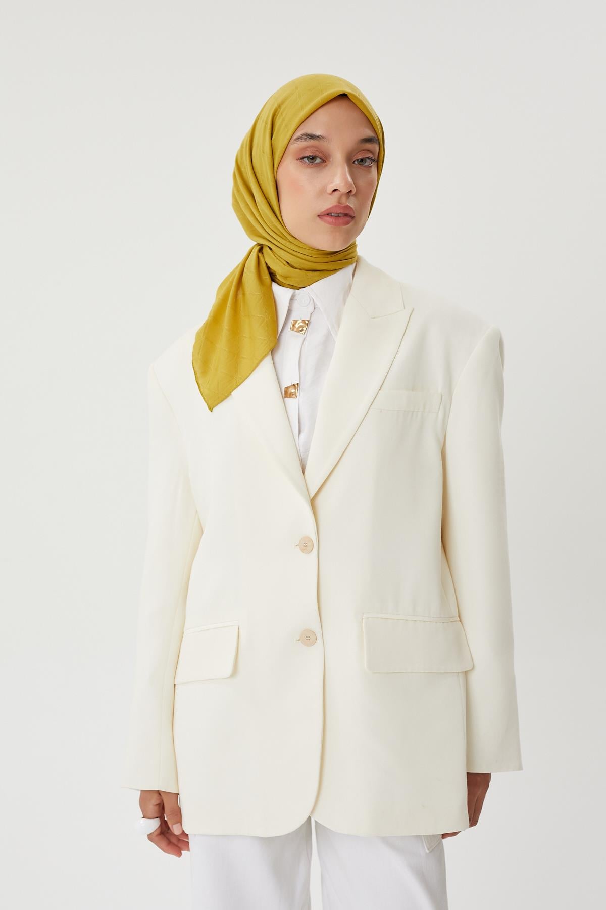 Olive Yeşili - Bambu Jakar Eşarp