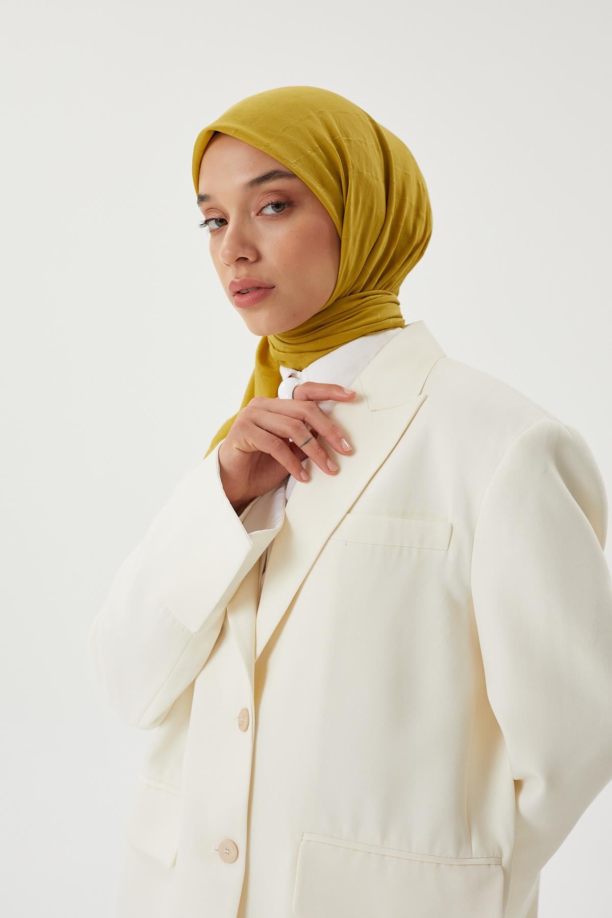 Olive Yeşili - Bambu Jakar Eşarp