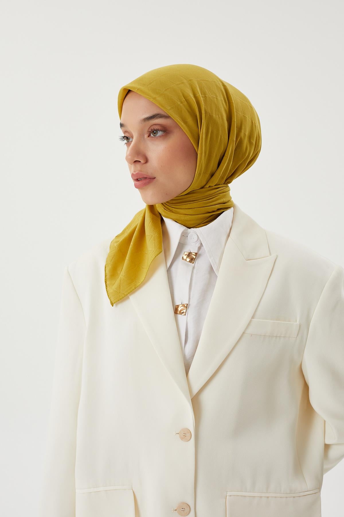Olive Yeşili - Bambu Jakar Eşarp