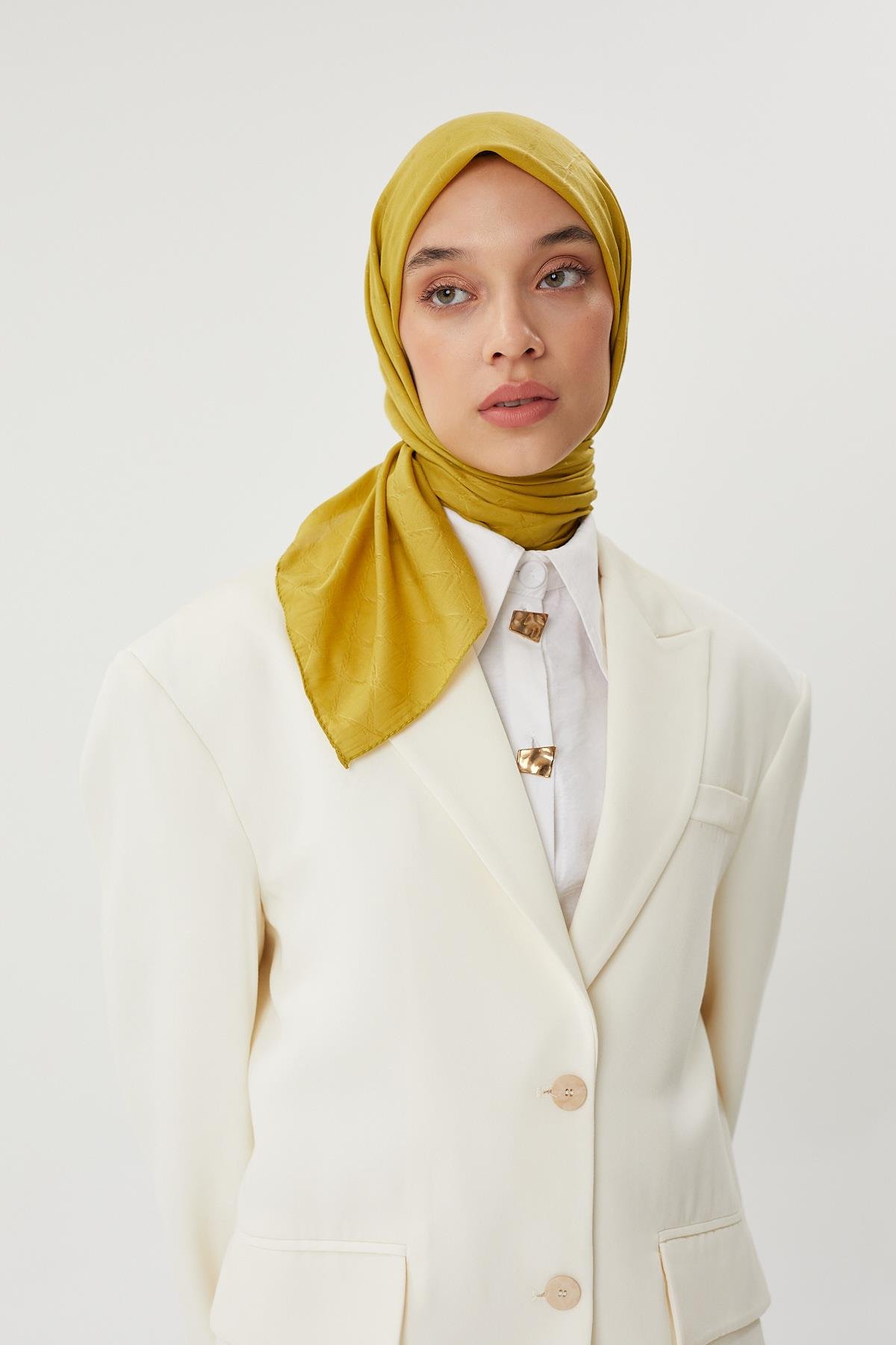 Olive Yeşili - Bambu Jakar Eşarp