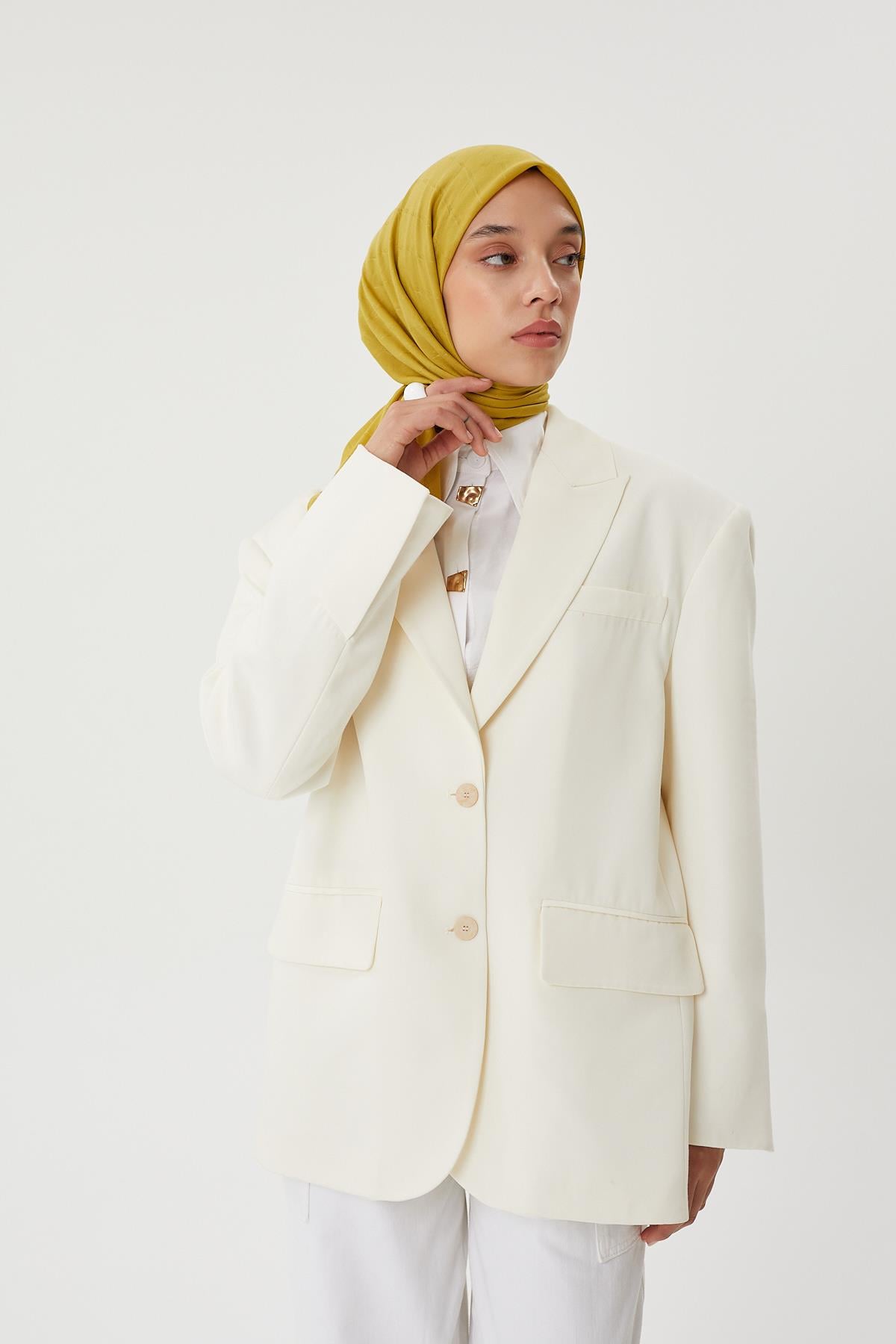 Olive Yeşili - Bambu Jakar Eşarp