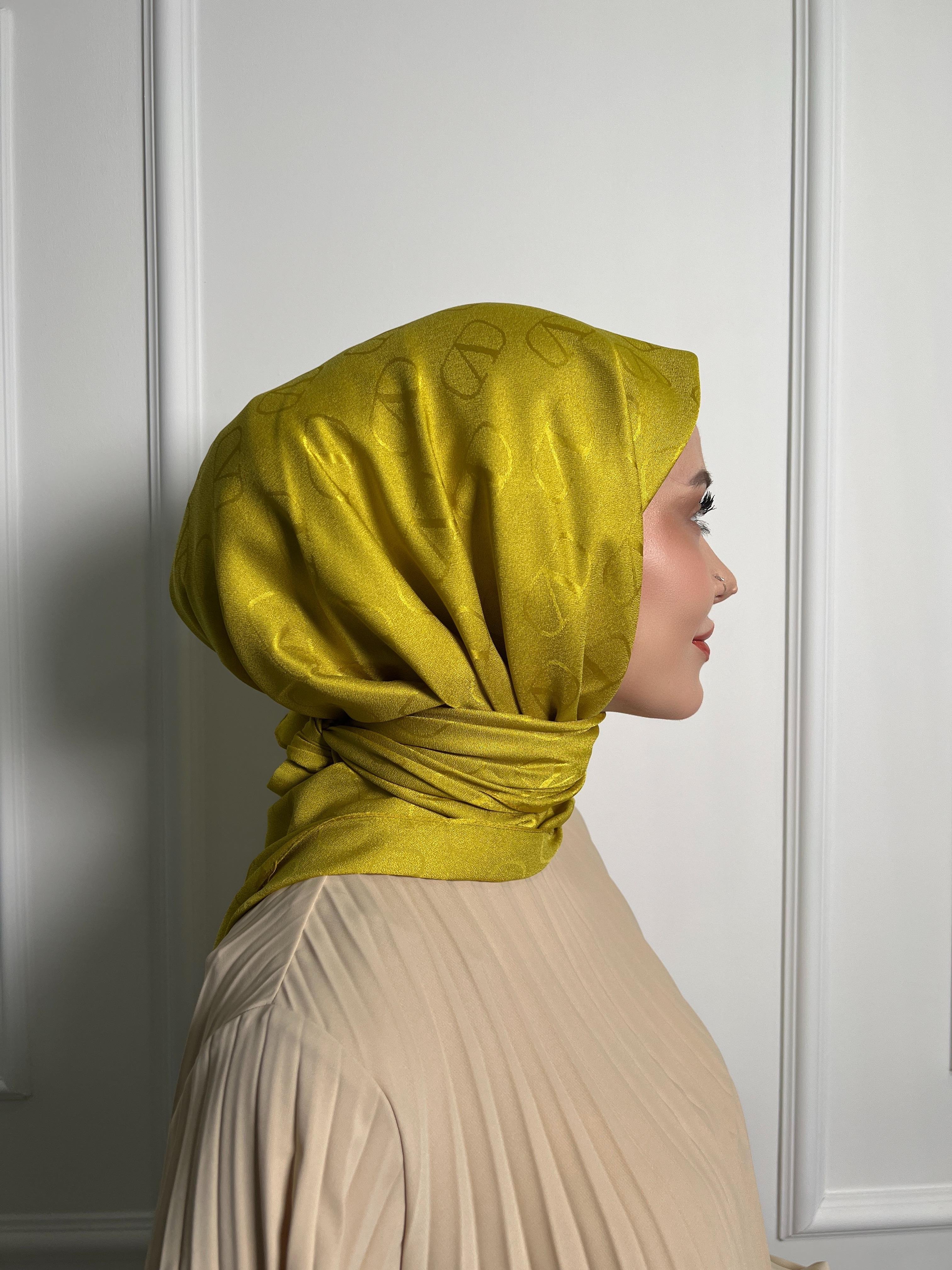 Olive Yeşili - V Desen Eşarp