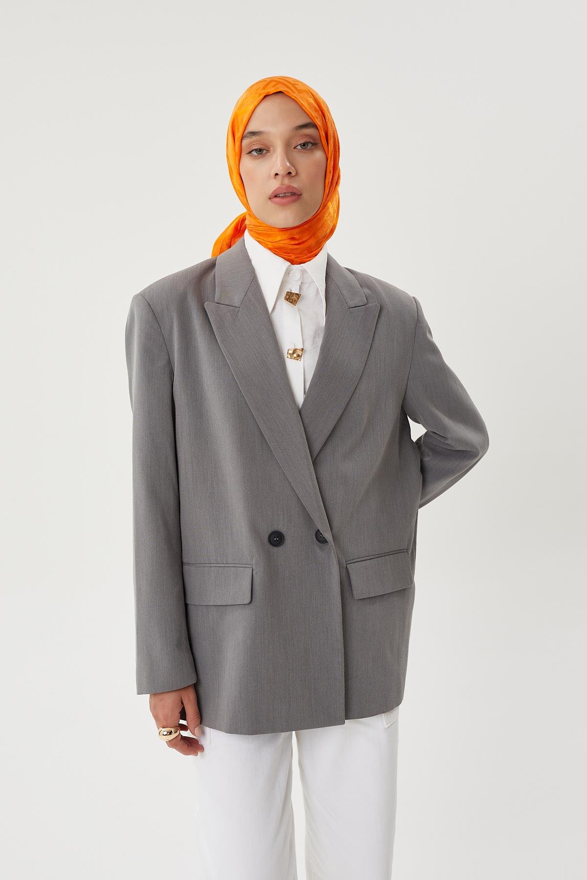 Oranj - F Desen Parlak Şal