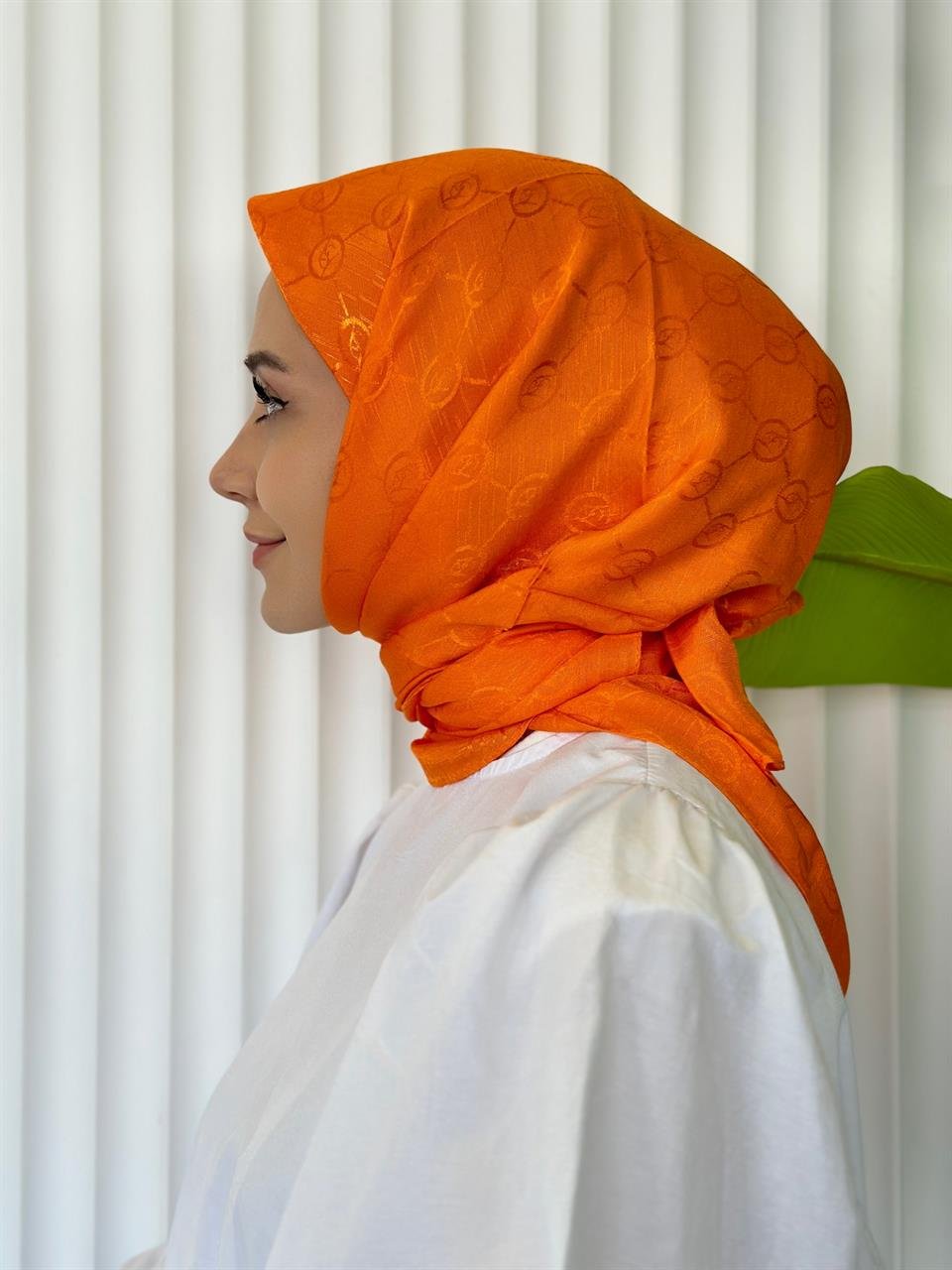 Oranj - Monogram Desen Eşarp