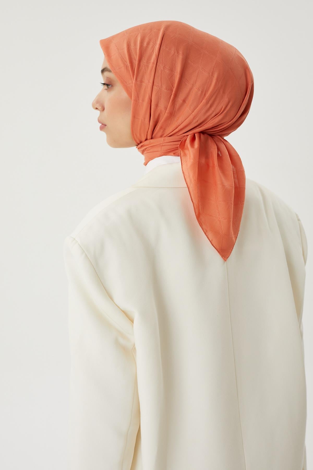 Pastel Turuncu - Bambu Jakar Eşarp