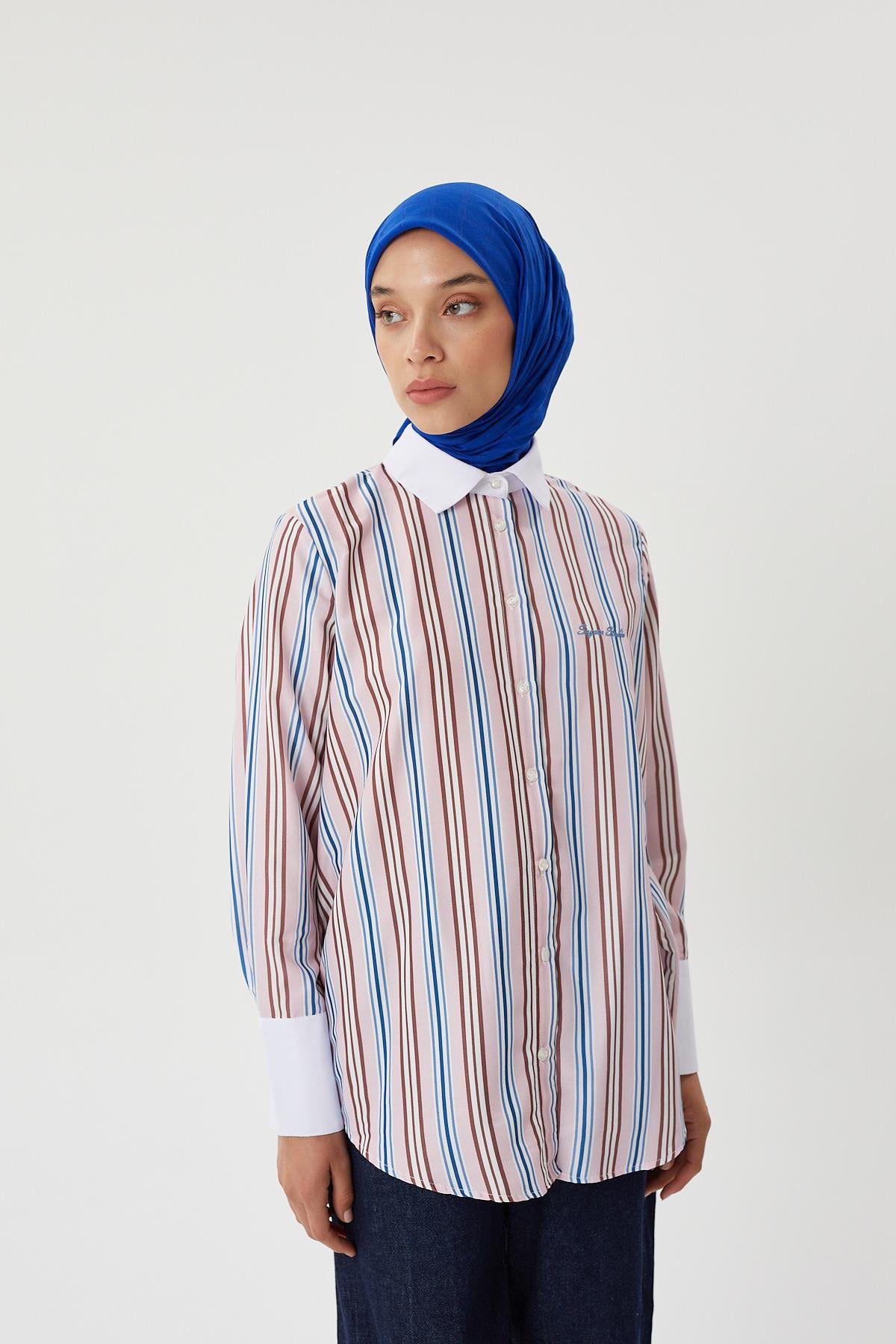 Saks Mavisi - Bambu Jakar Eşarp