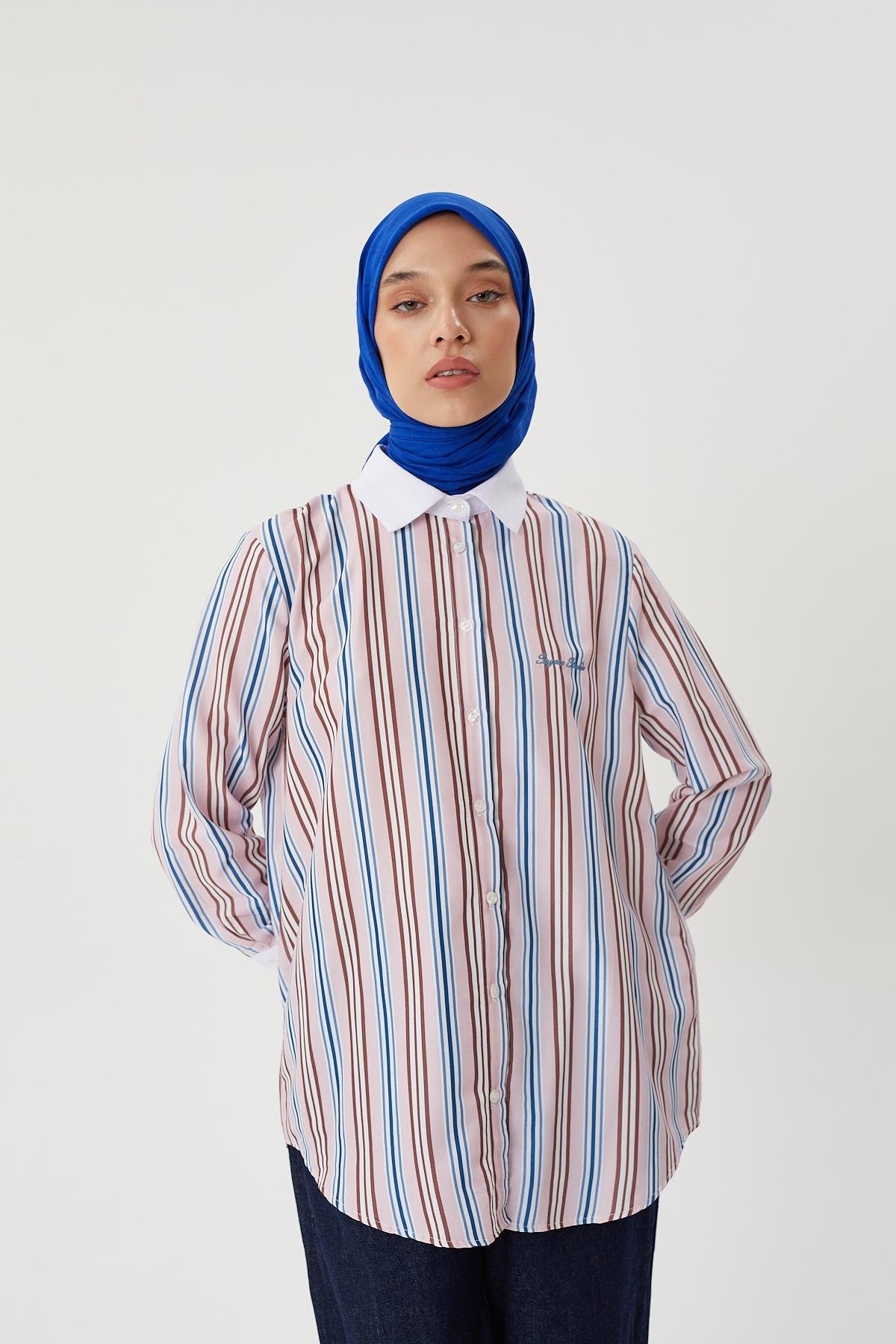 Saks Mavisi - Bambu Jakar Eşarp