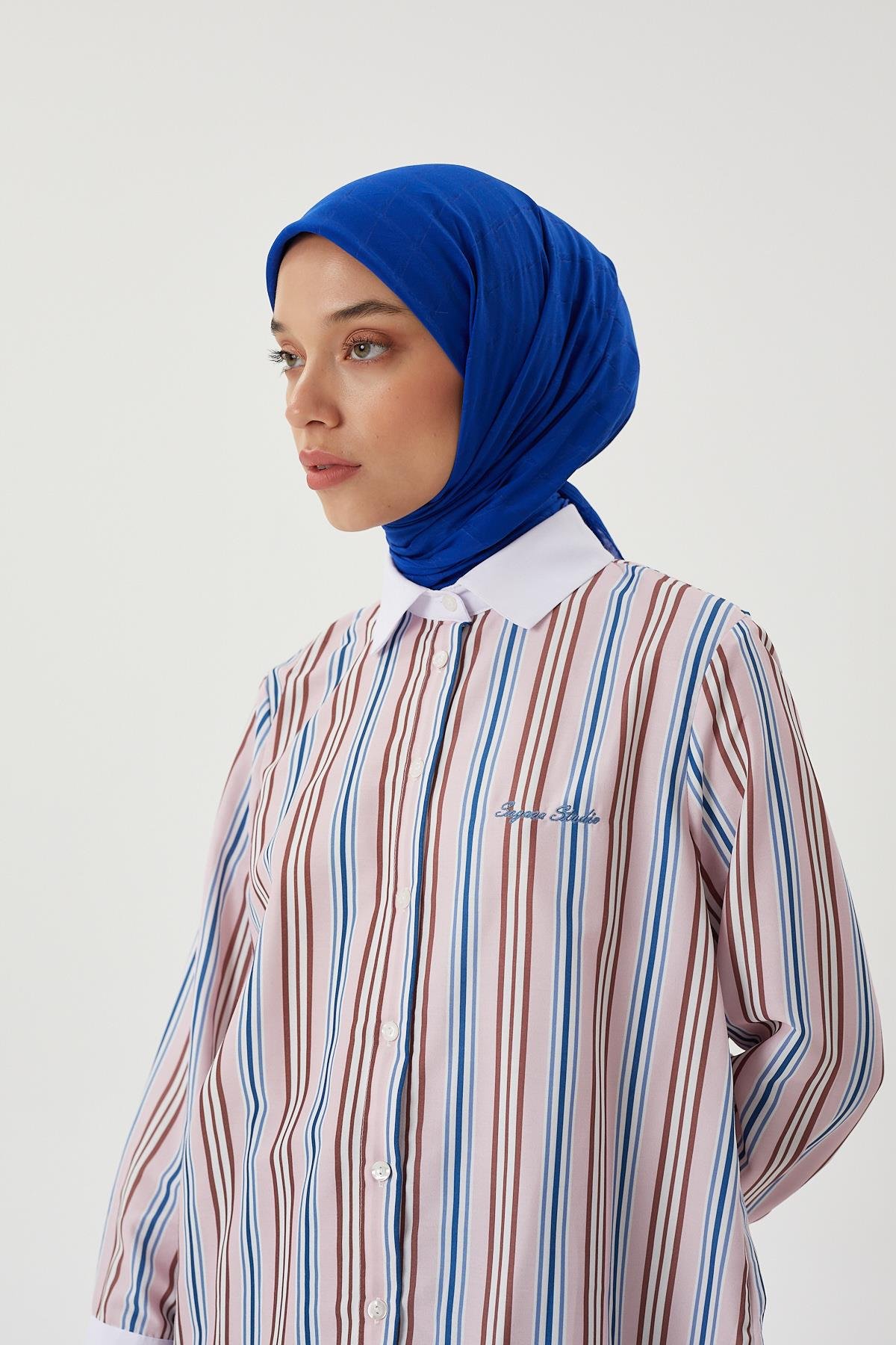 Saks Mavisi - Bambu Jakar Eşarp