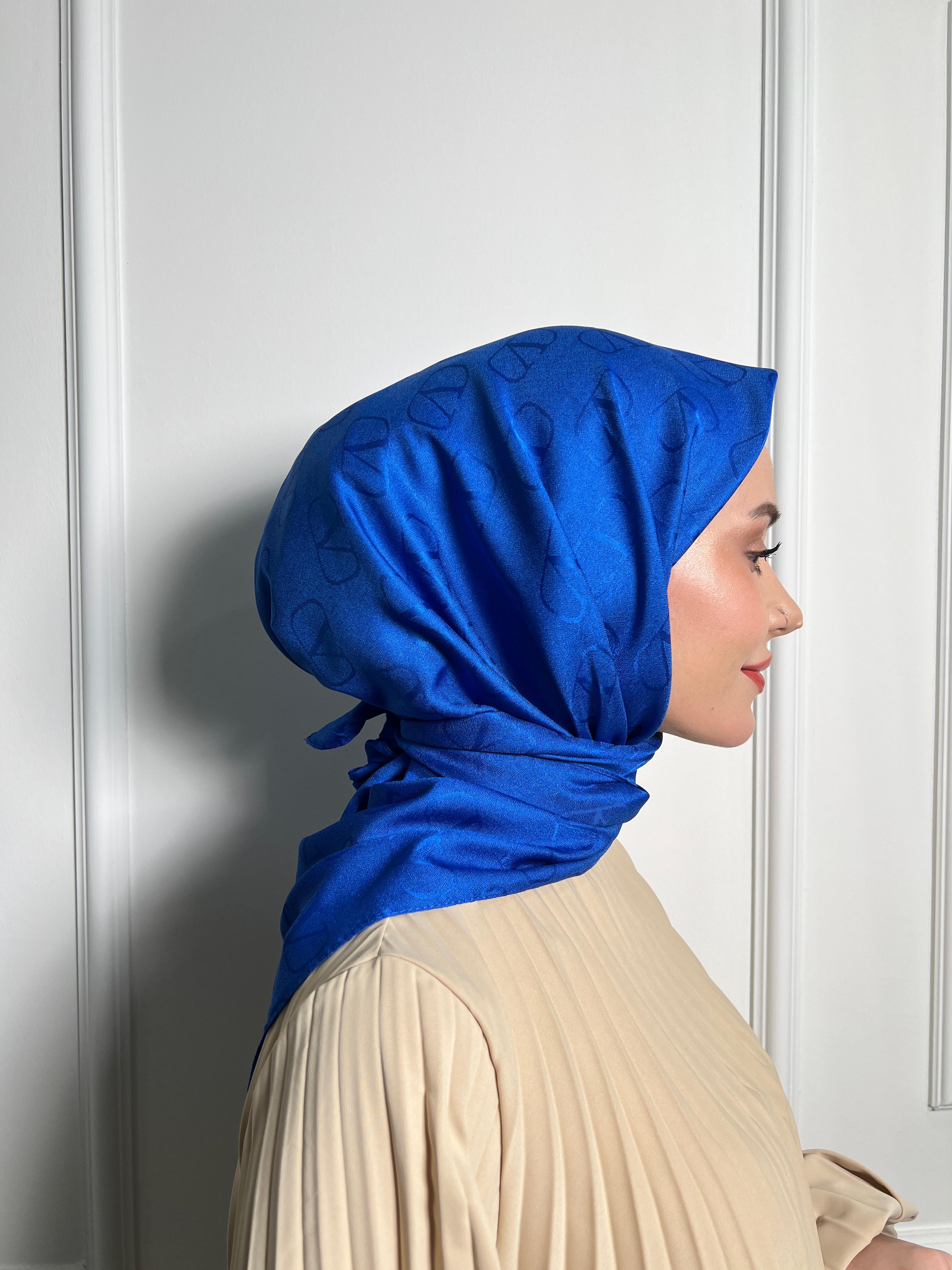 Saks Mavisi - V Desen Eşarp