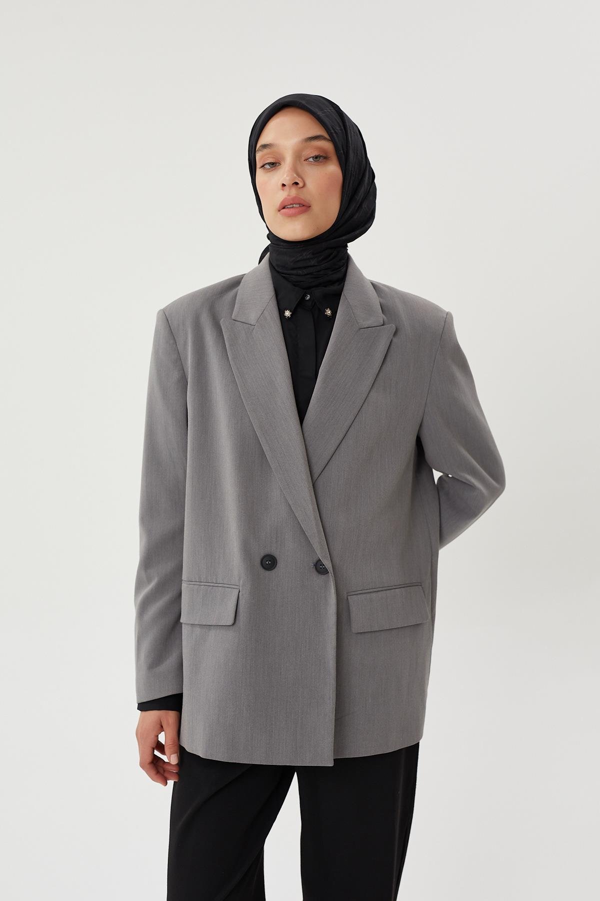 Siyah - Bambu Jakar Eşarp