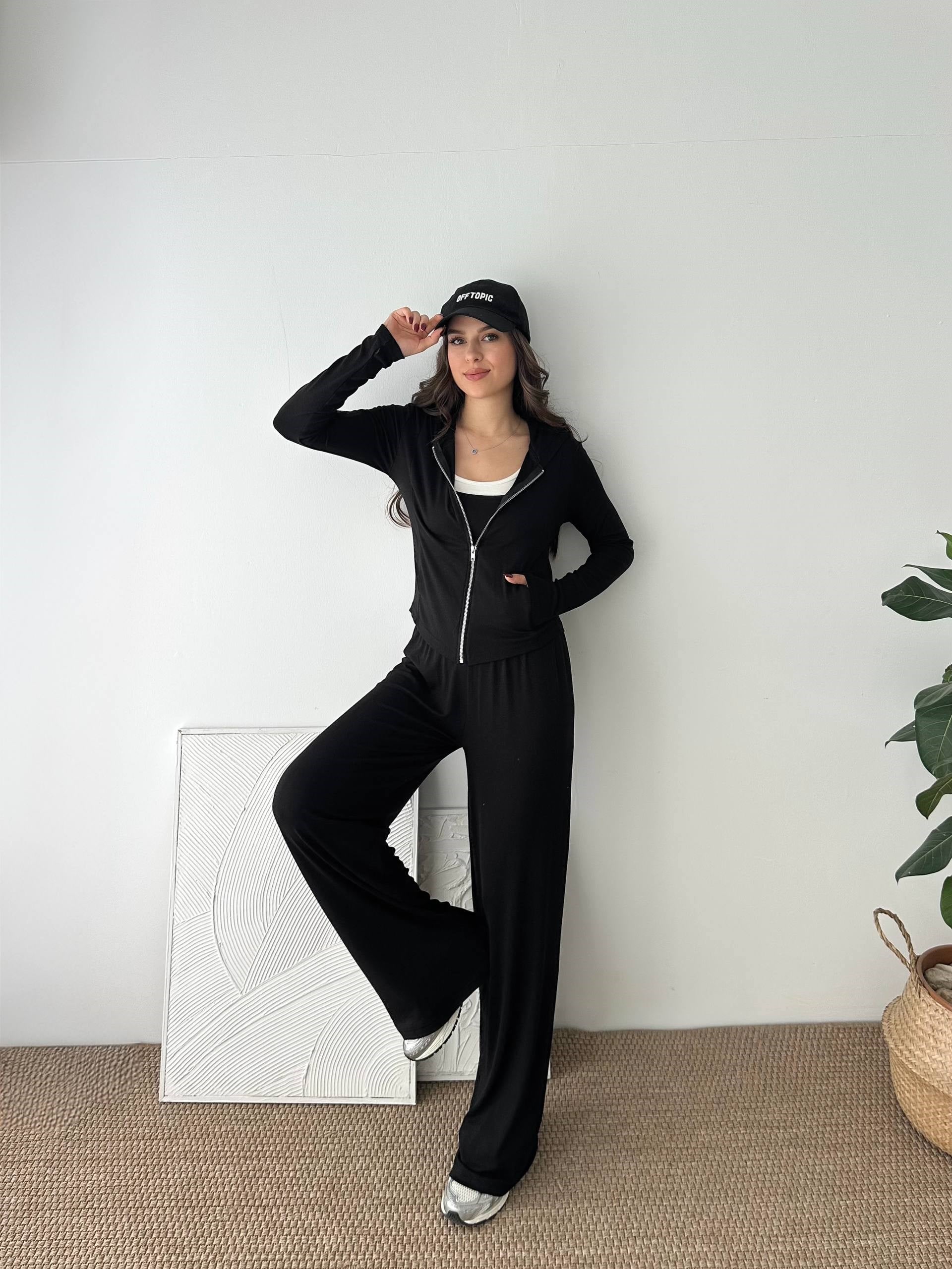 3LÜ ATLETLİ SİYAH TAKIM