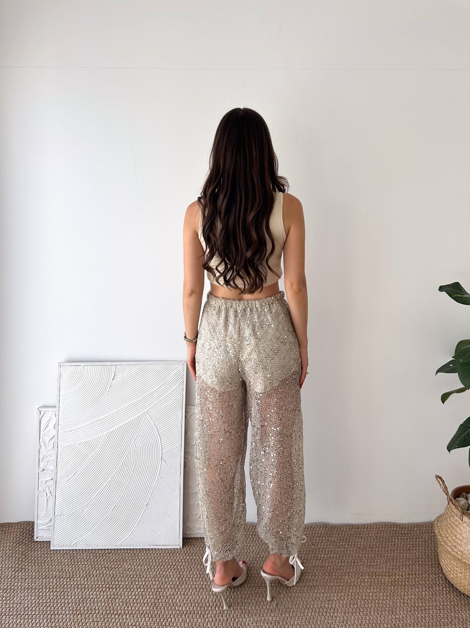 ASTARLI PUL KREM PANTALON
