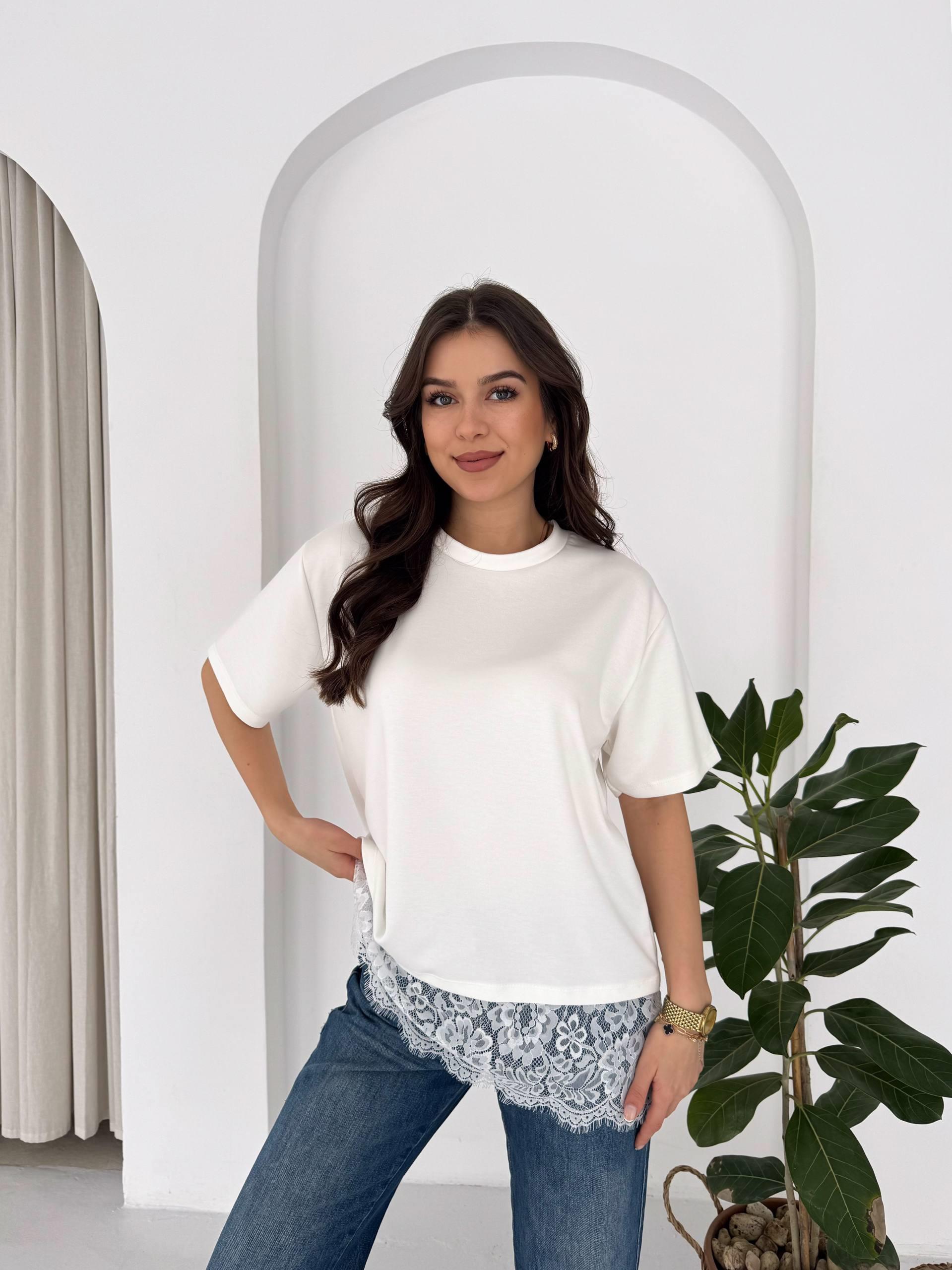 ETEĞİ DANTELLİ BEYAZ BASIC