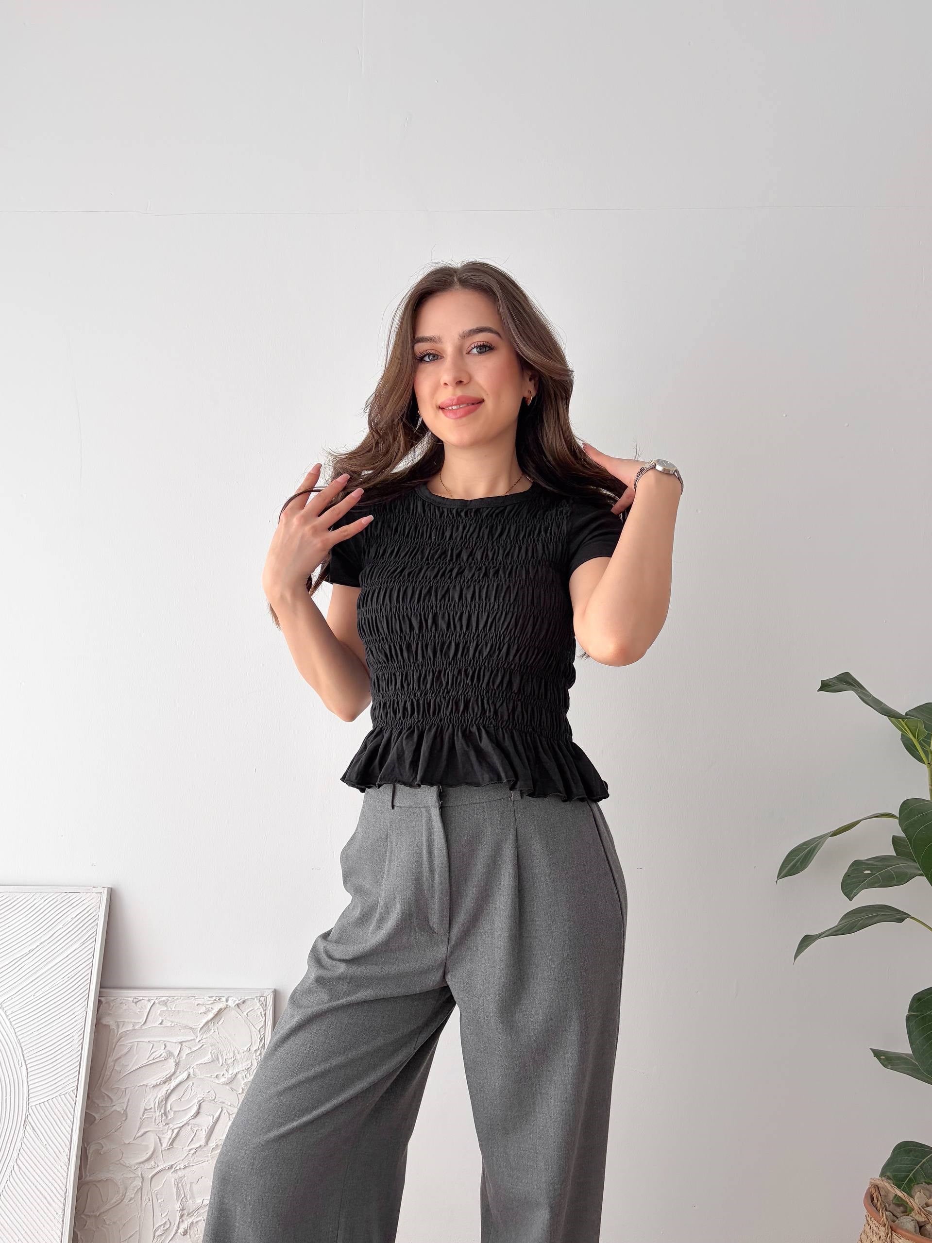 GİPELİ BASIC SİYAH BLUZ