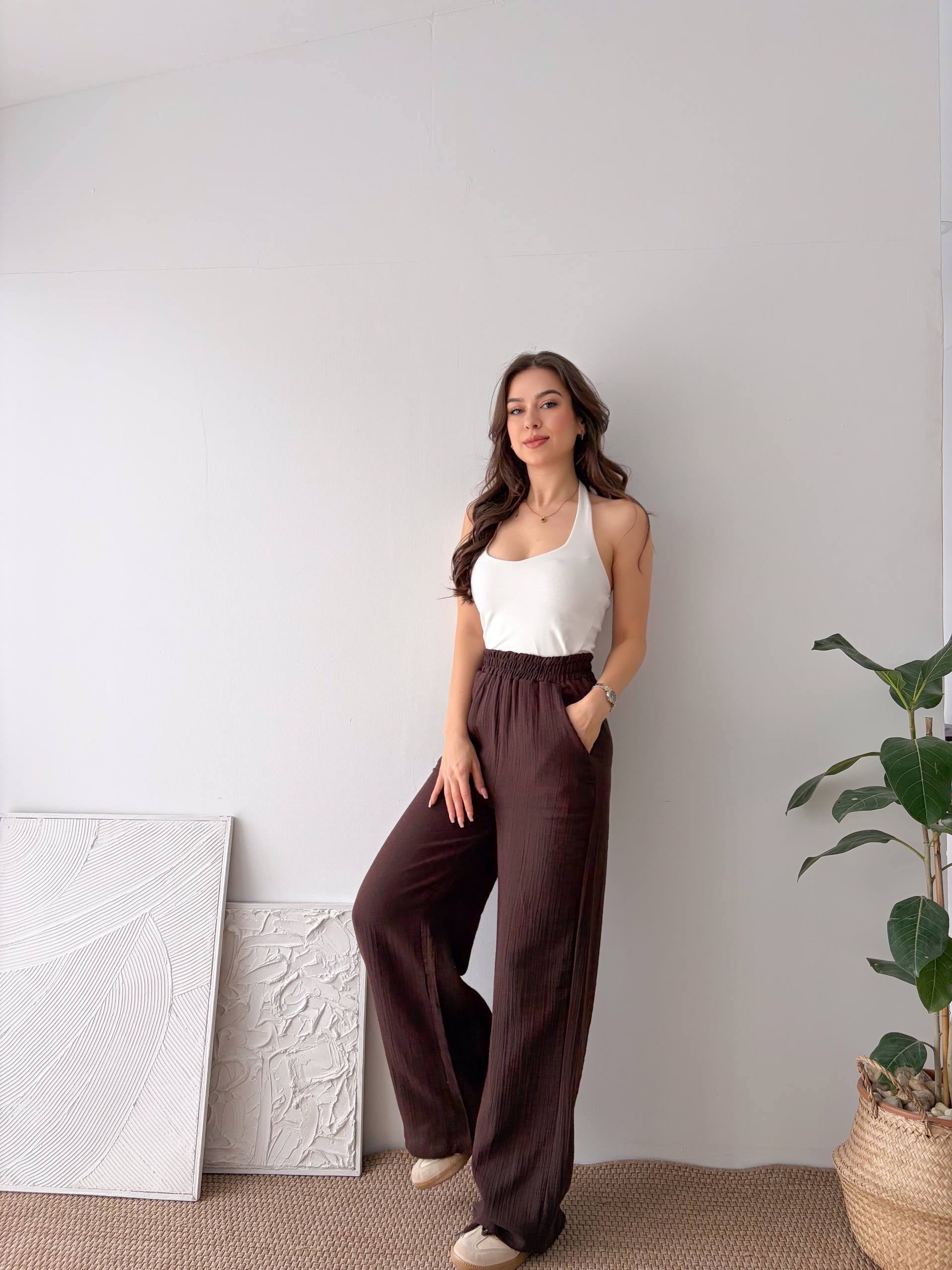 KAHVERENGİ MÜSLİM PANTALON