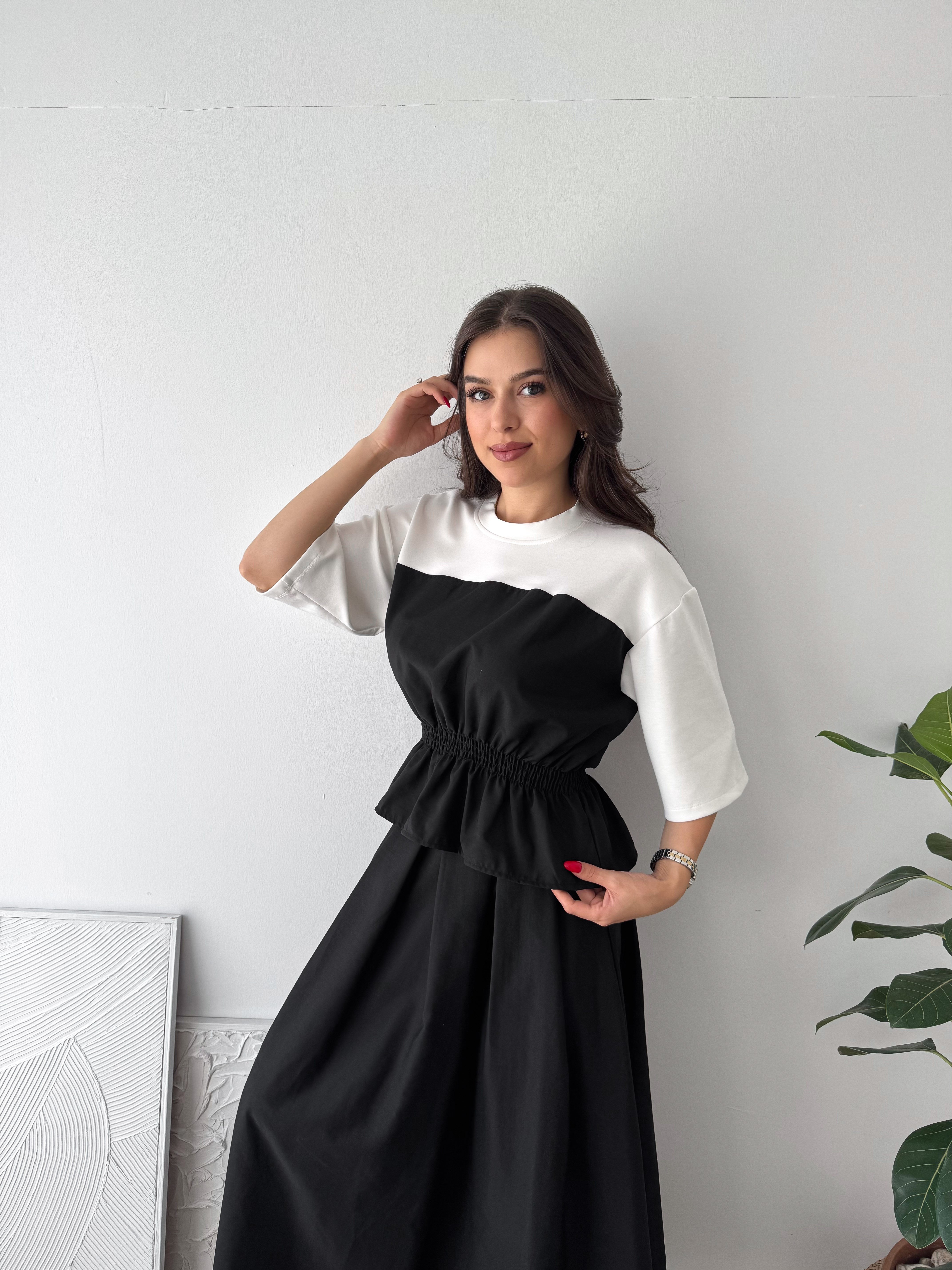 MODAL KUMAŞ SİYAH ETEKLİ TAKIM