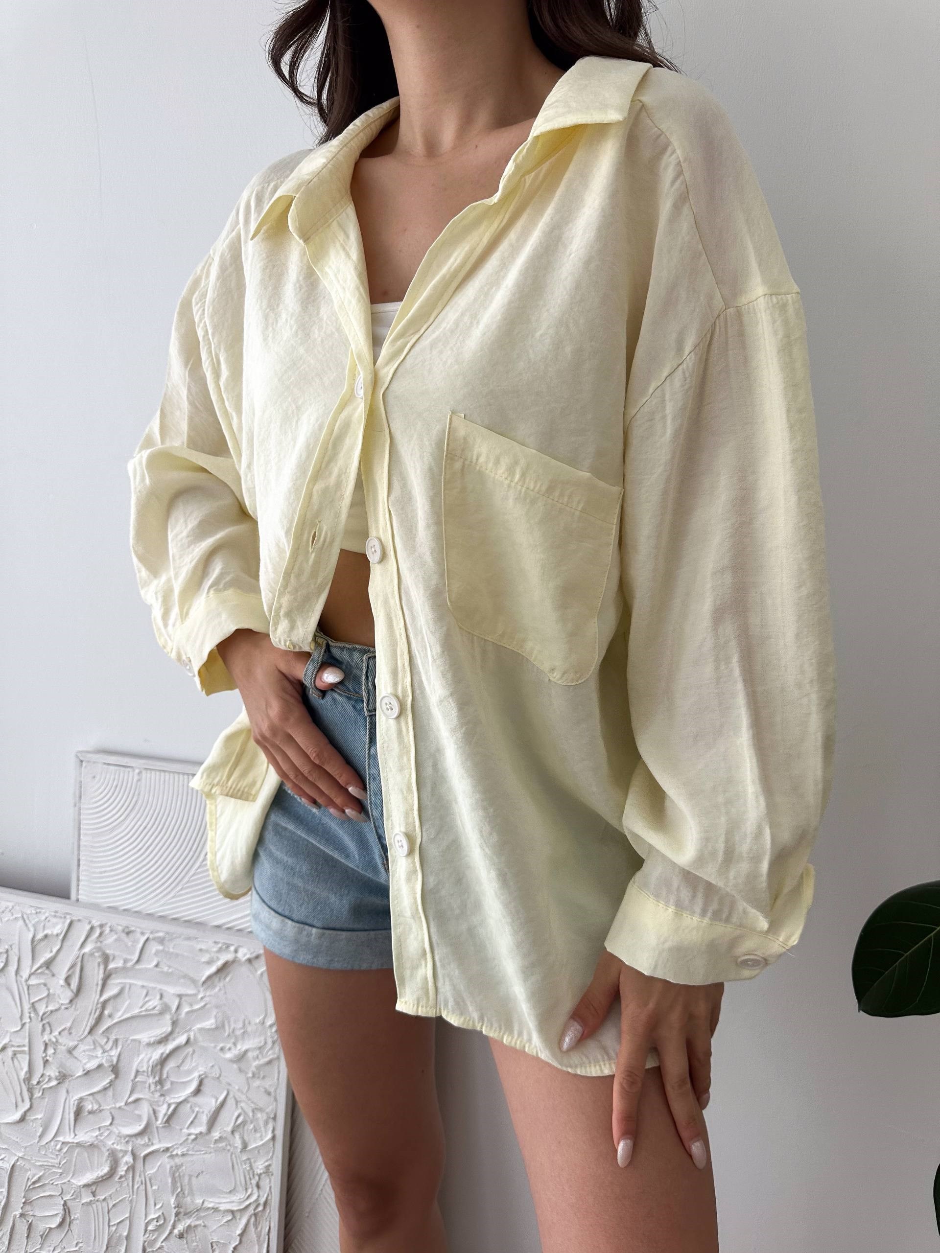 OVERSİZE SOFT SARI GÖMLEK