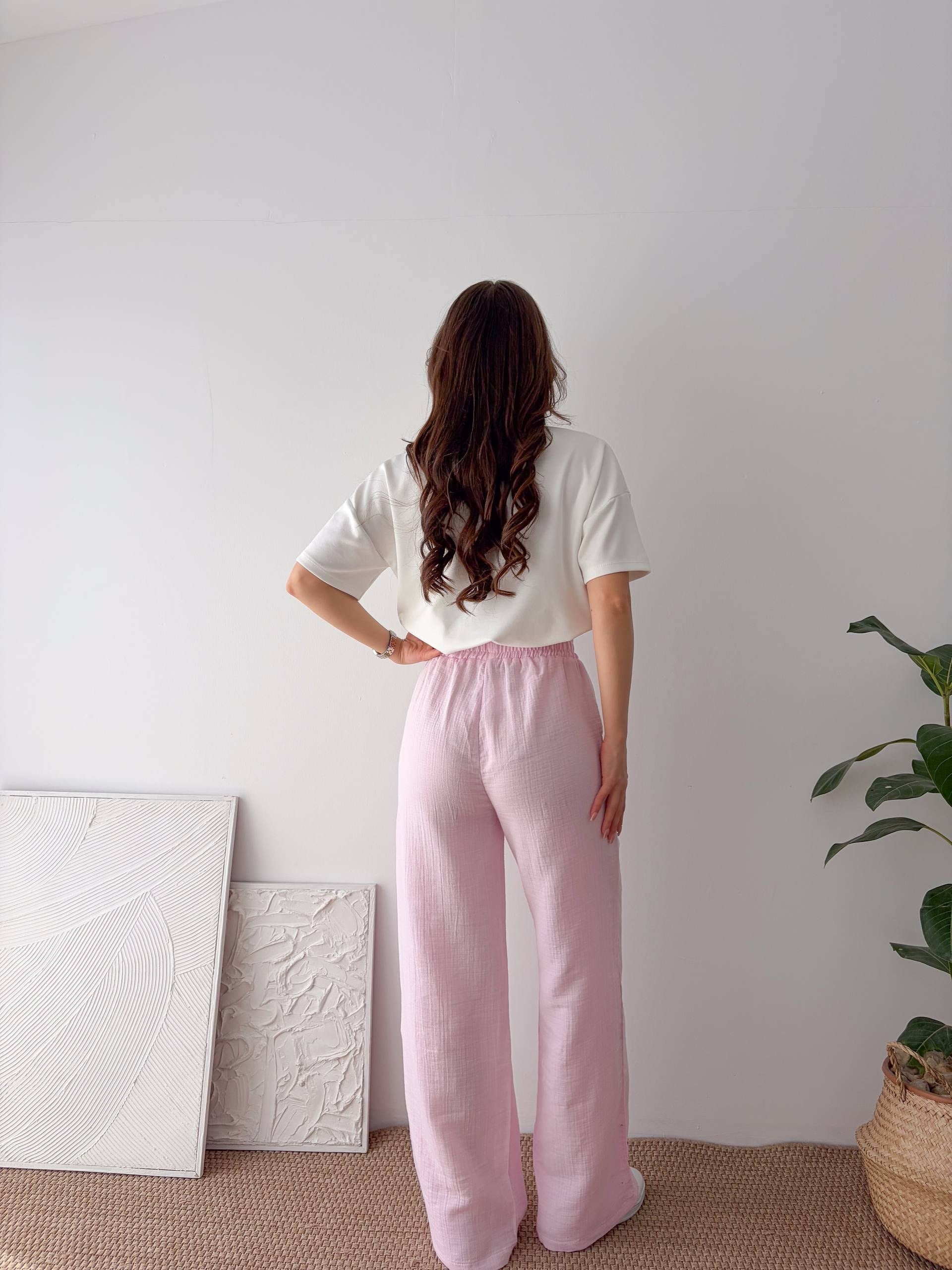 PEMBE MÜSLİM PANTALON