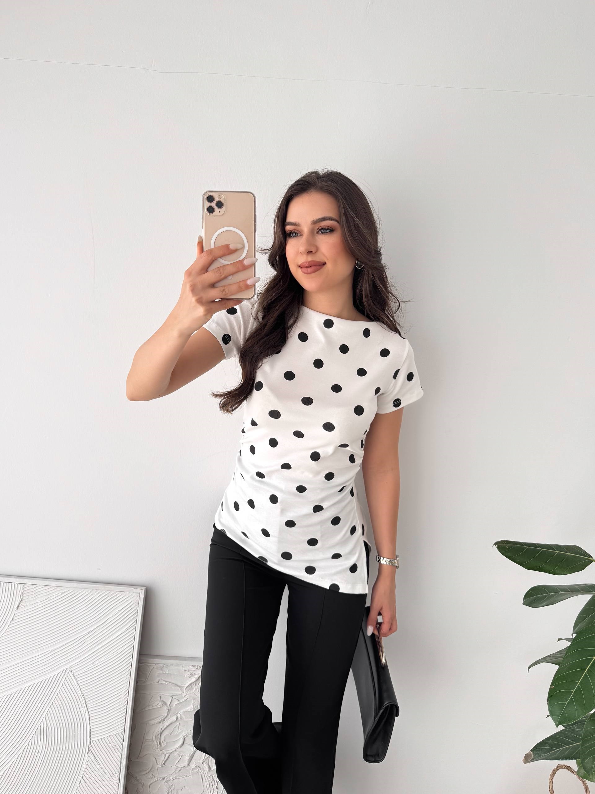 QS PUANTİYELİ BEYAZ BLUZ