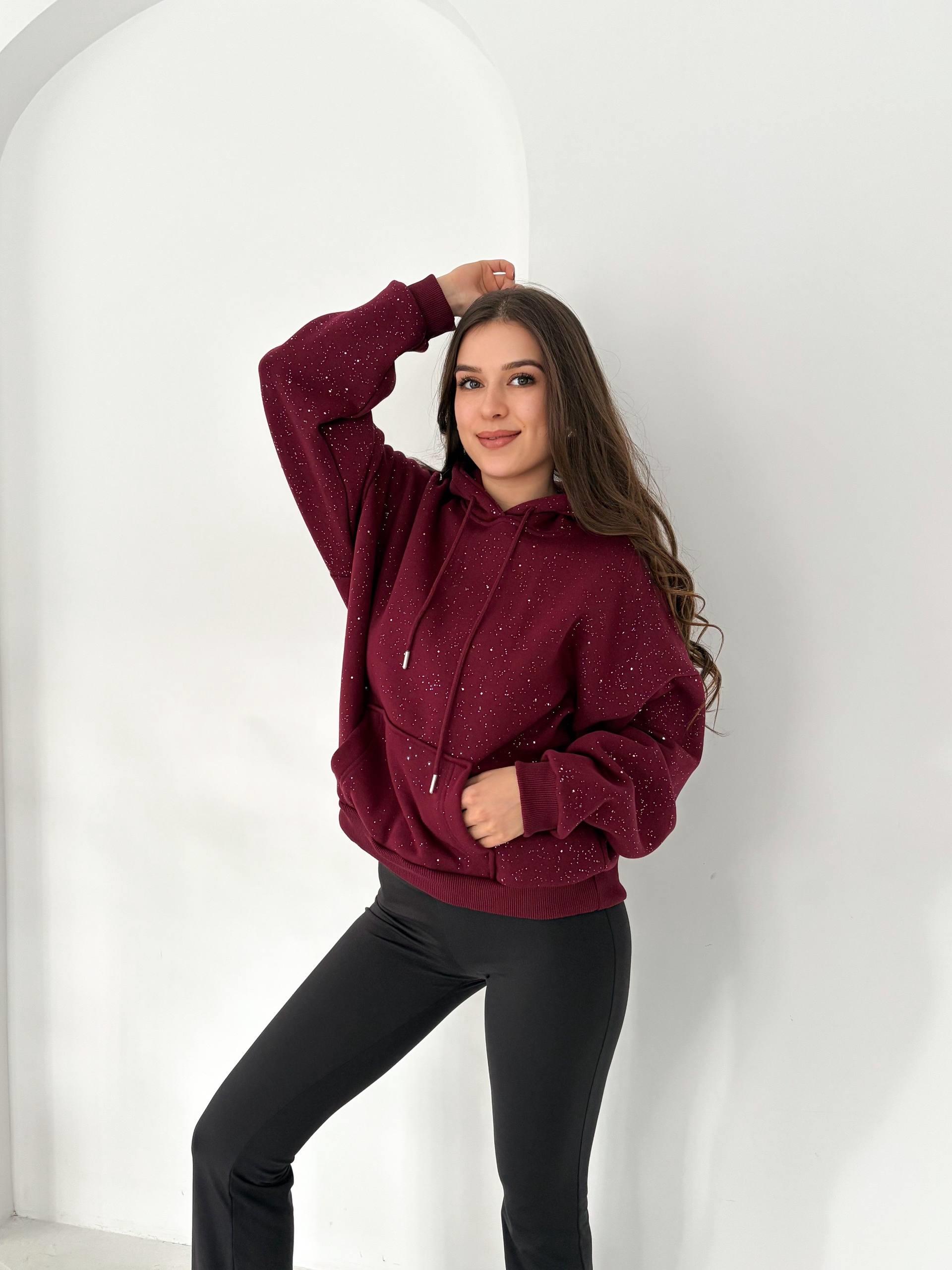 SİMLİ BORDO KALIN KUMAŞ SWEAT