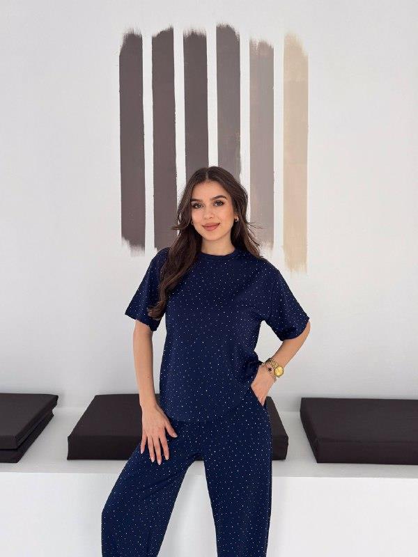SİMLİ LACİVERT KUMAŞ TAKIM