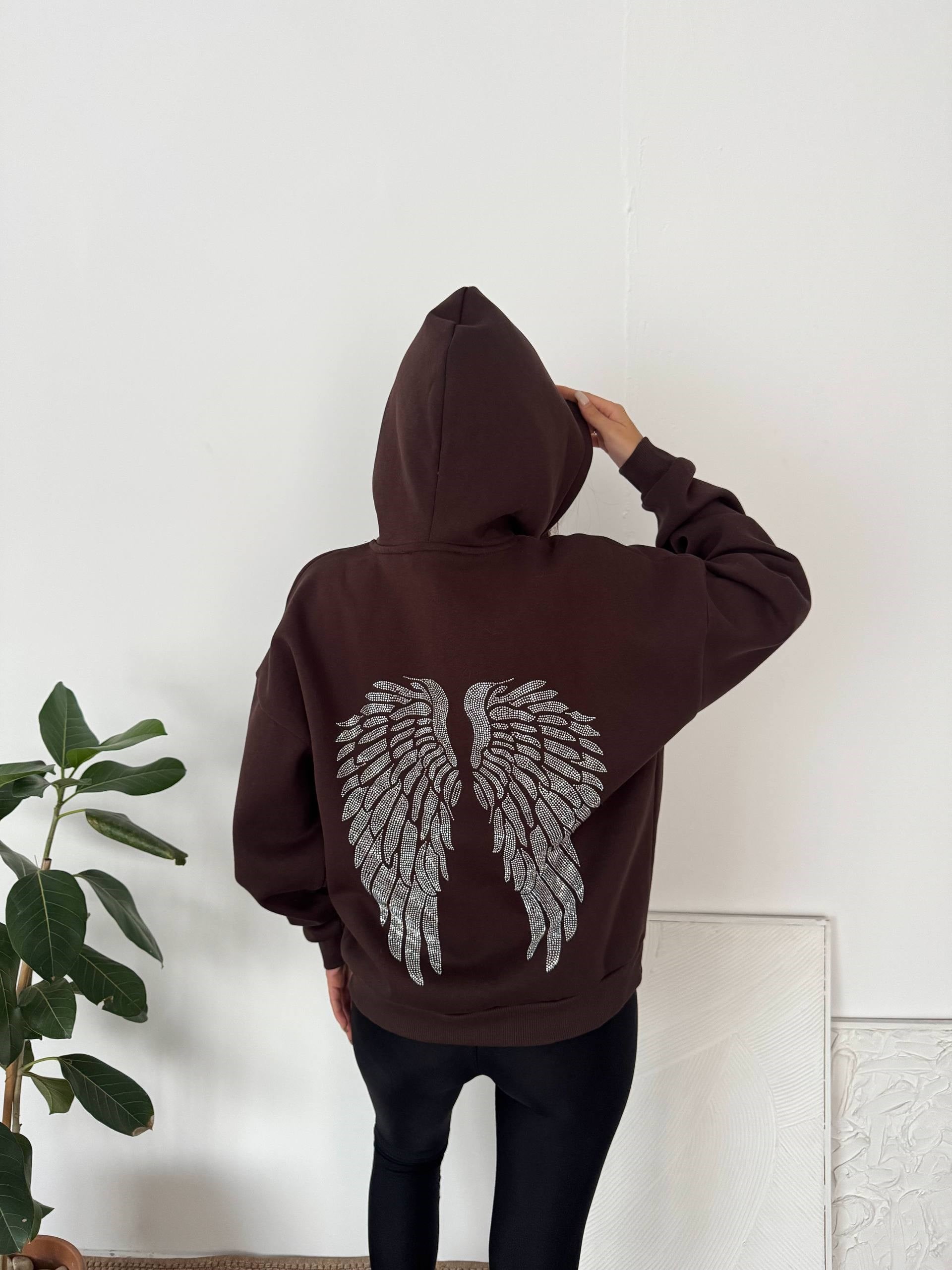 TAŞ DETAY KAHVERENGİ YILDIZ SWEAT