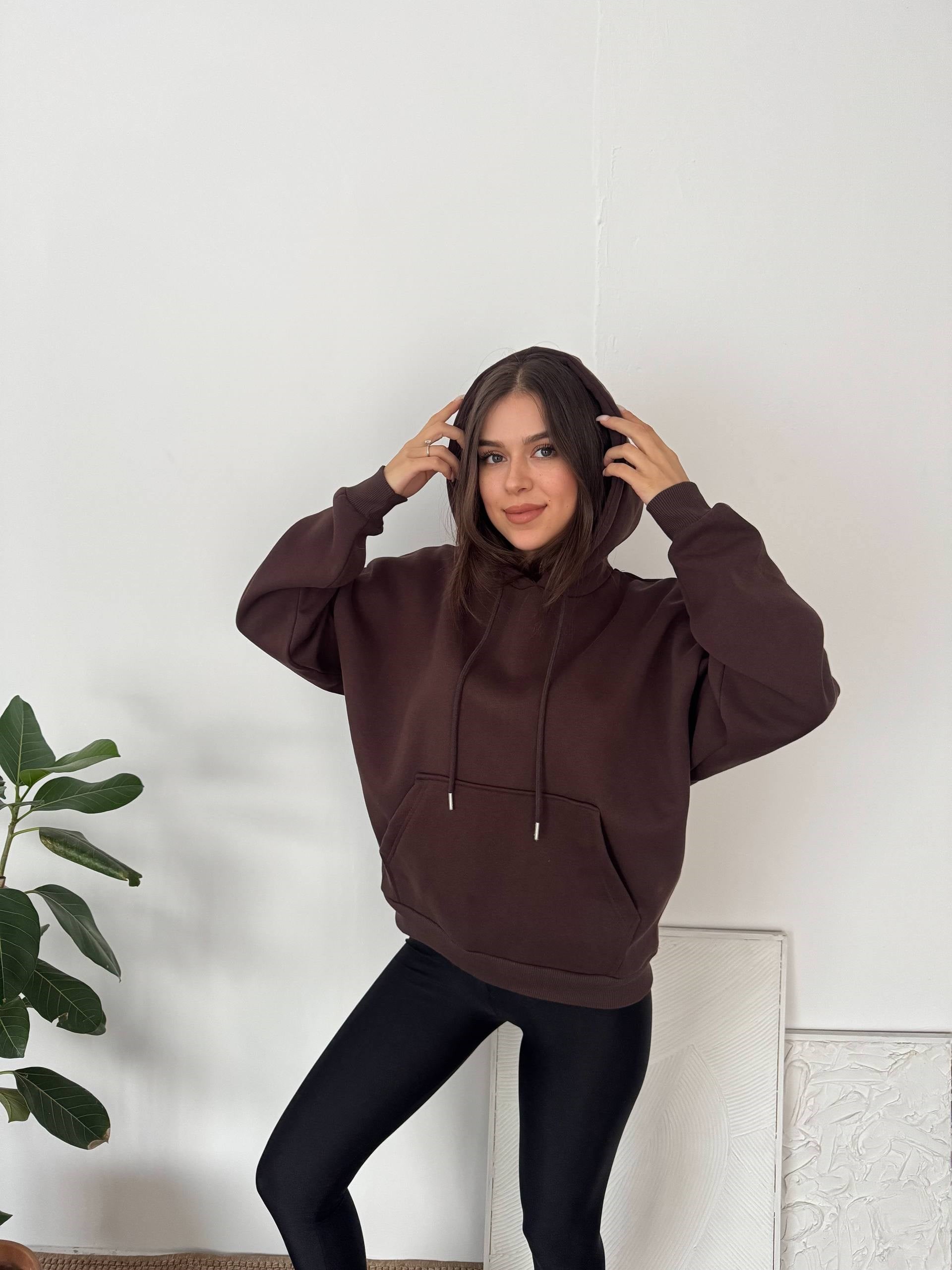 TAŞ DETAY KAHVERENGİ YILDIZ SWEAT