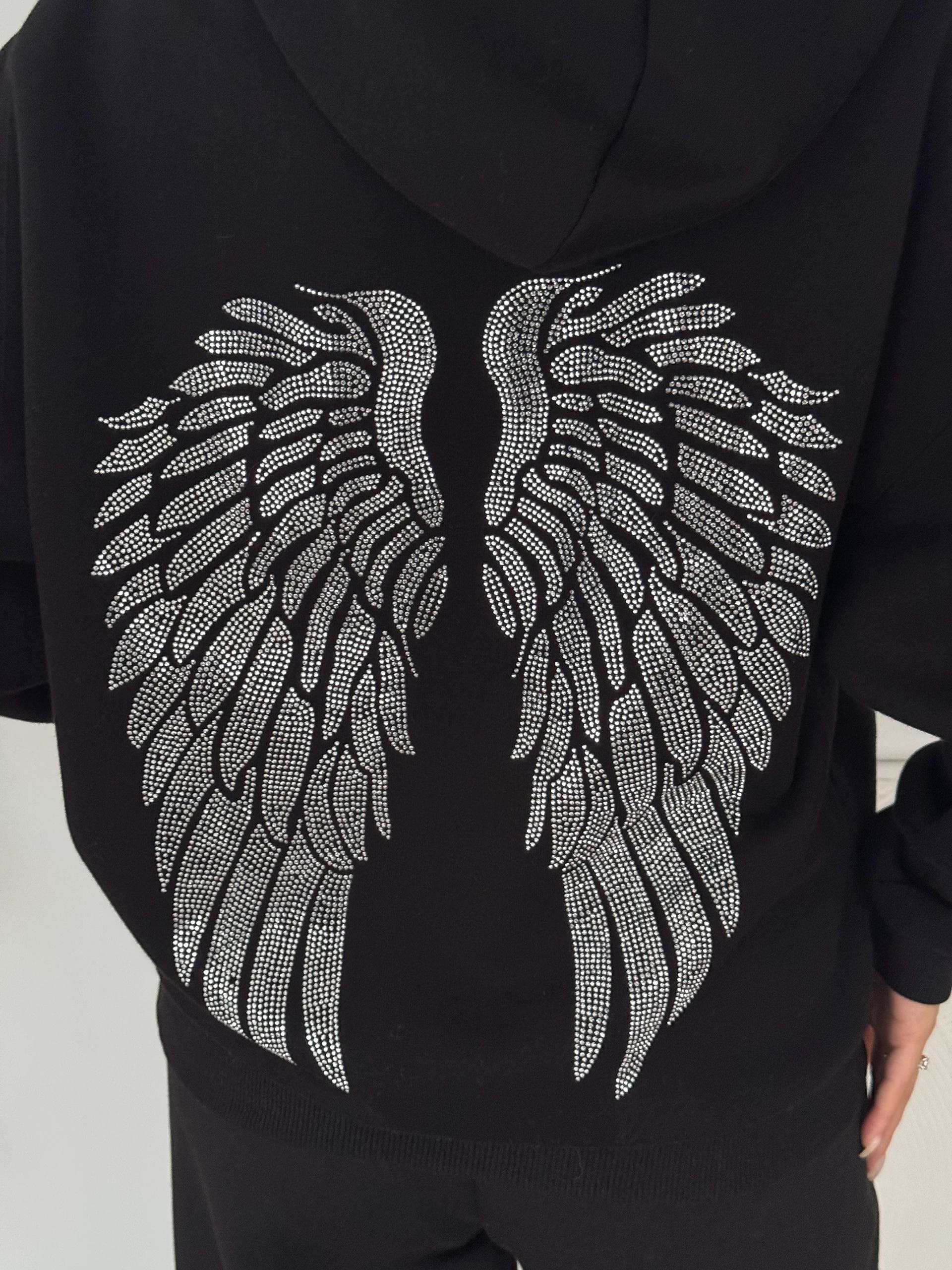 TAŞ DETAY SİYAH YILDIZ SWEAT