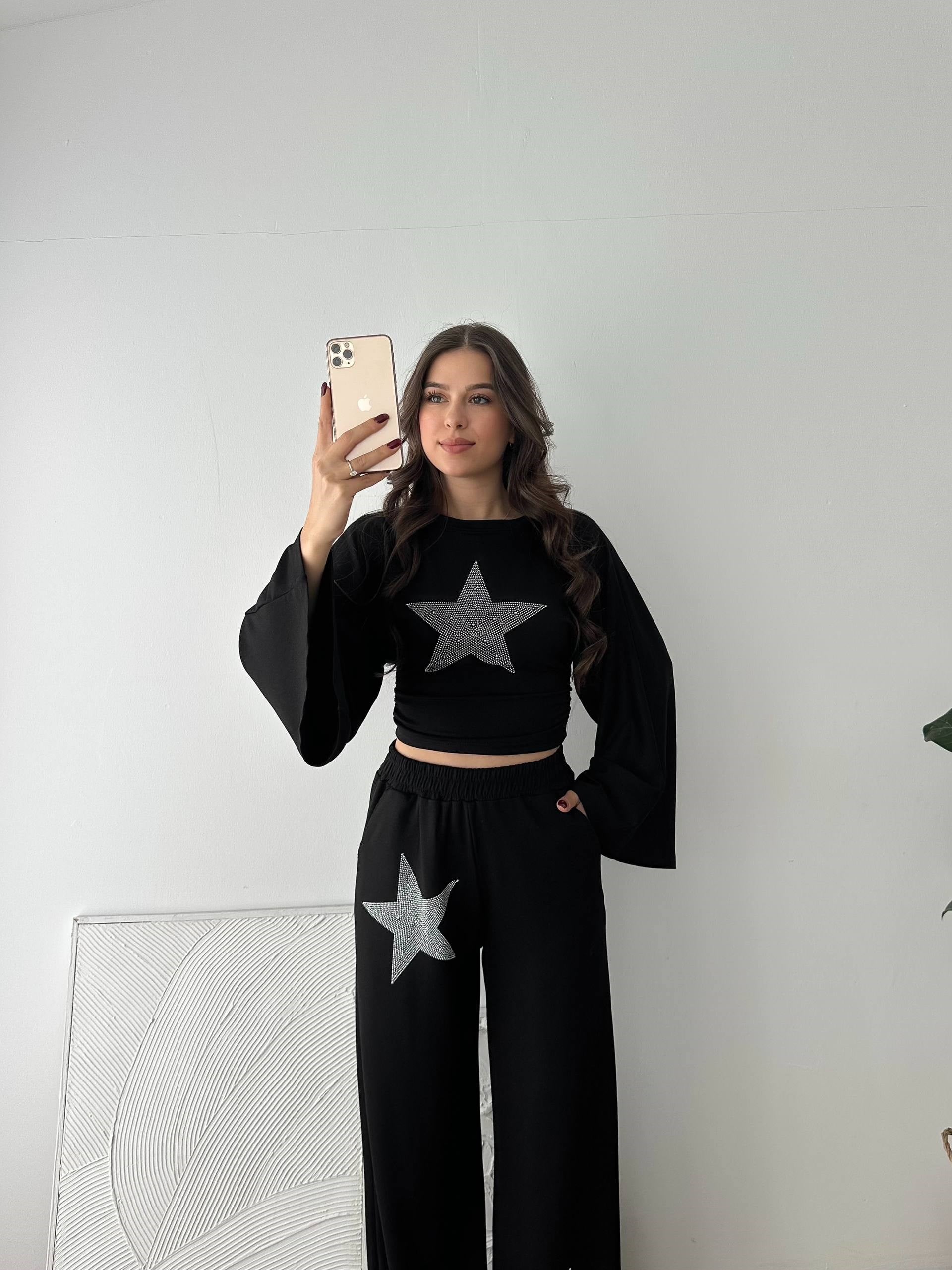 YILDIZ DETAY SİYAH TAKIM