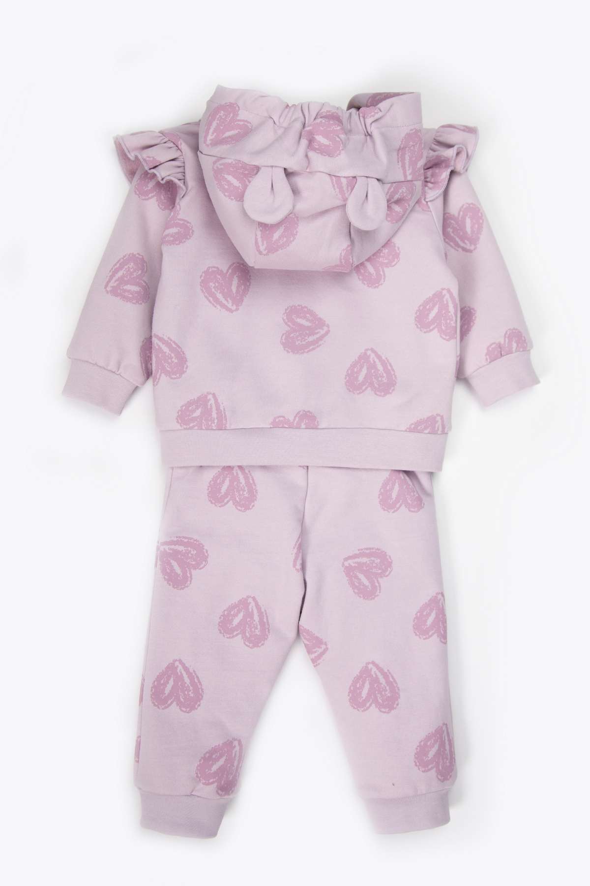 İKİ İP KAPŞONLU HIRKA 3LÜ TAKIM (CANDY BEAR) LİLA