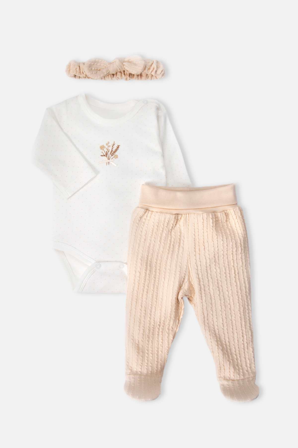 İNTERLOK BODY SET 3LÜ (BOUQUET) BEJ