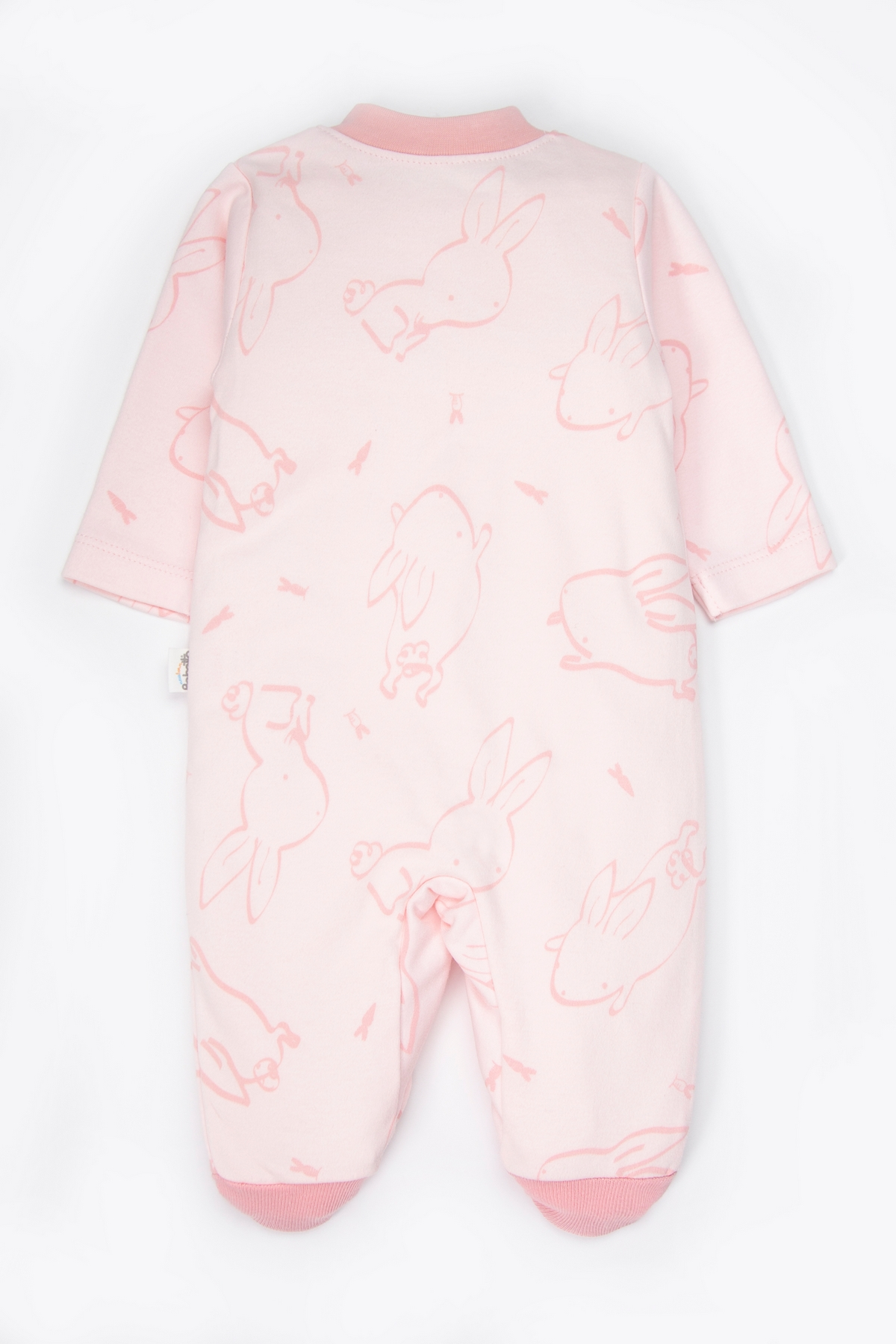 İNTERLOK ÇORAPLI TULUM (RABBIT AND CARROTS) PEMBE