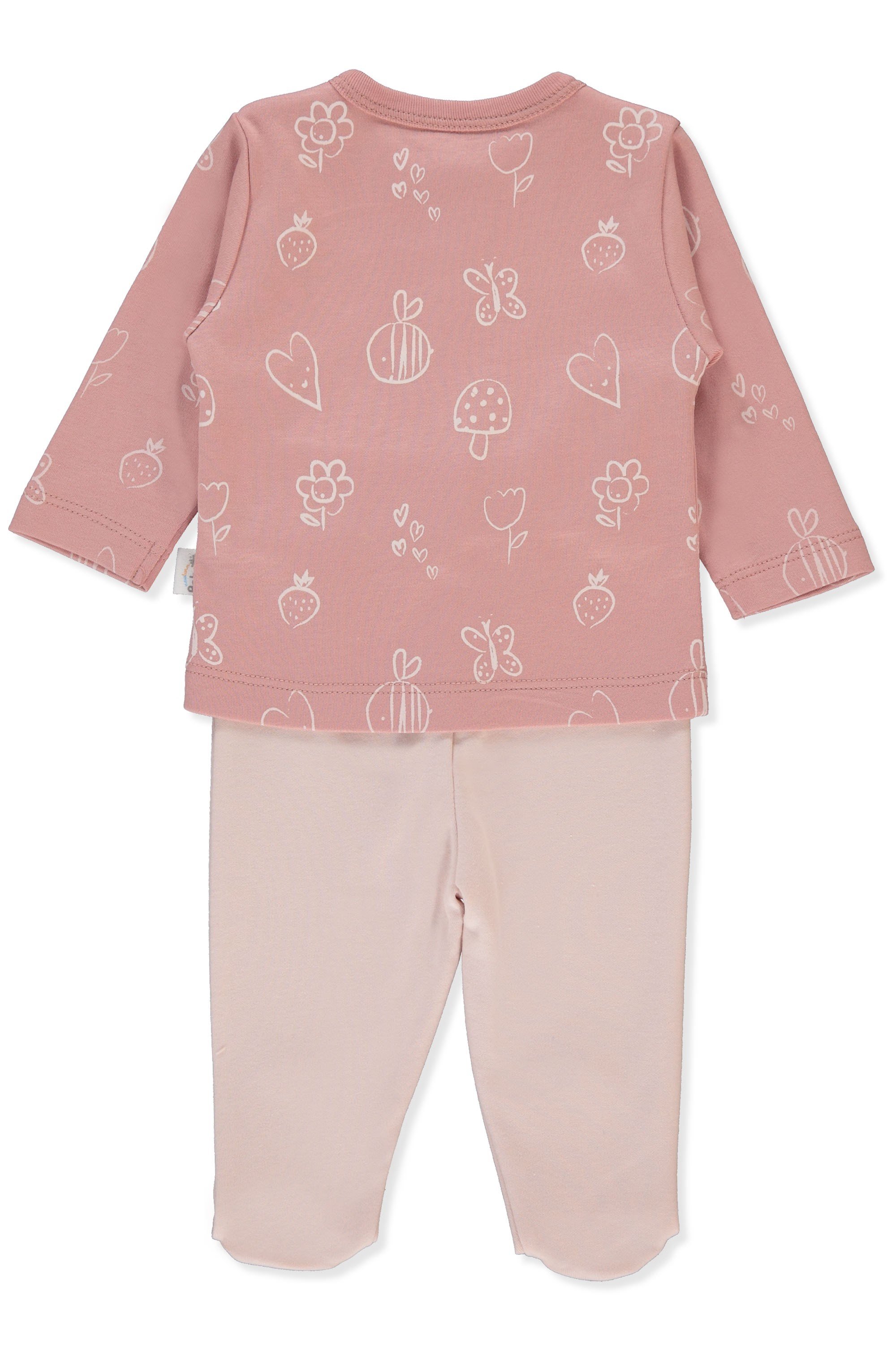 İNTERLOK PATİKLİ PİJAMA TAKIMI 2Lİ (MINI BEE) SOMON